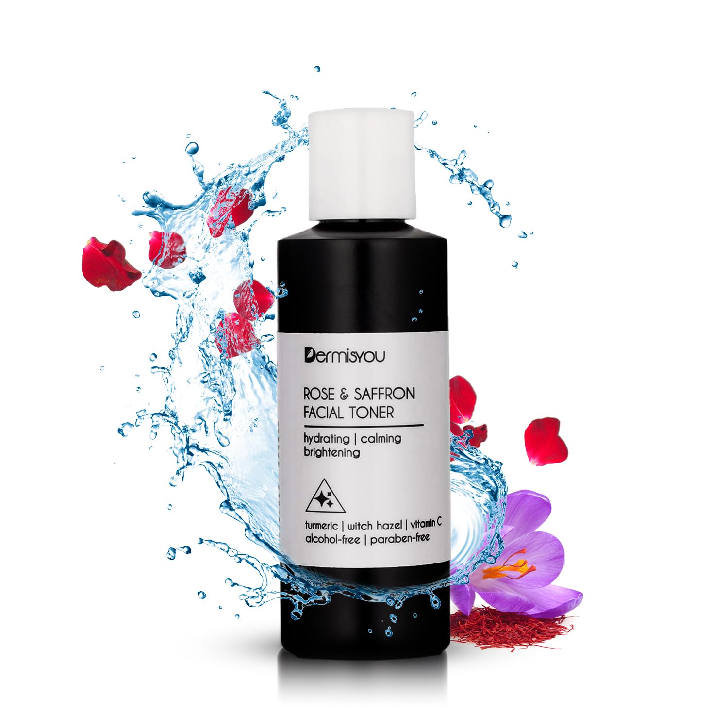 Saffron & Rose Water Facial Toner - Alcohol-Free Hydrating & Brightening Toner for Acne-Prone Skin | Deep Cleansing Pores, Removes Dirt & Oil | Calming Formula for Refreshed Complexion | 4 oz | Perfect for Daily Skincare Routine & Post-Workout Refreshment