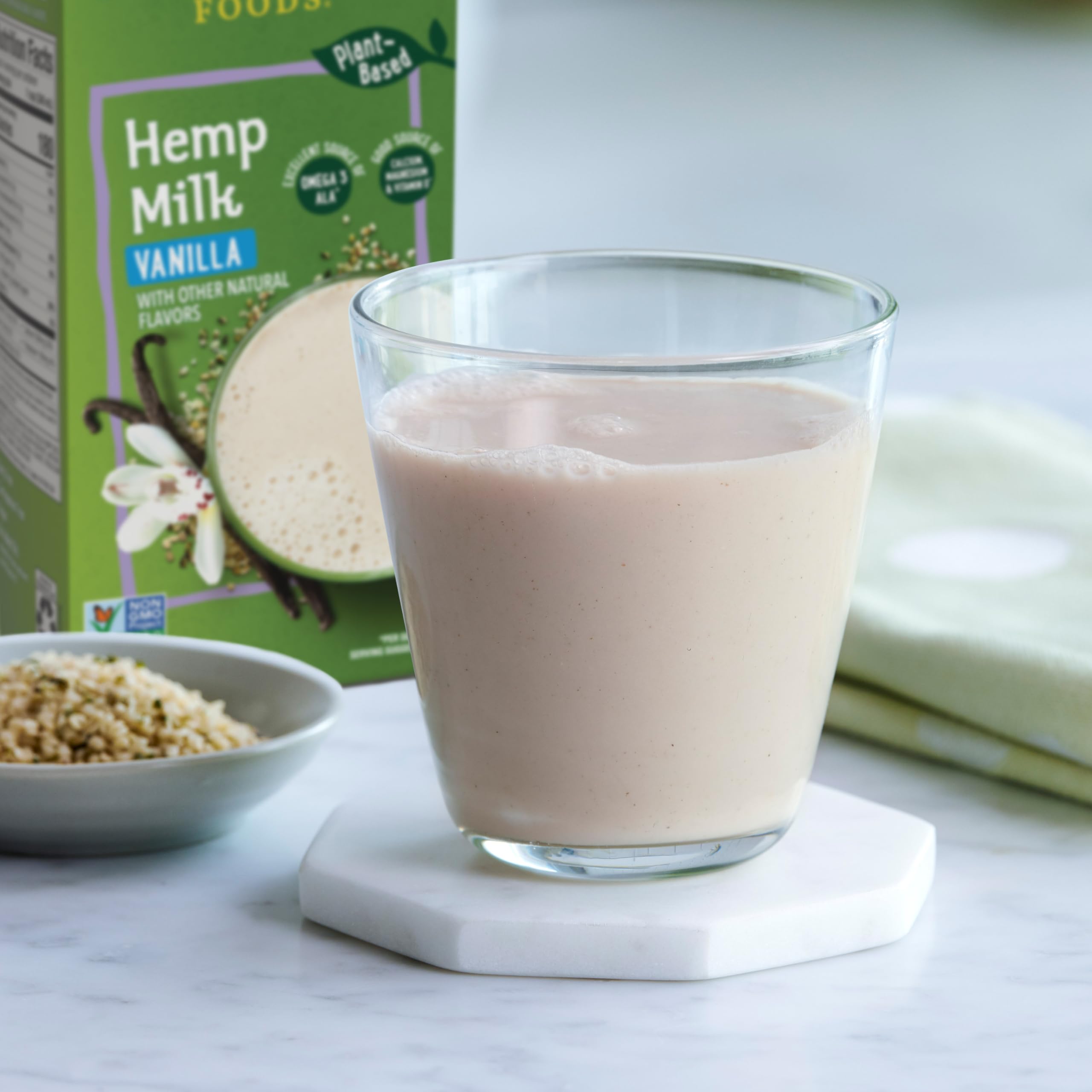 Pacific Foods Vanilla Hemp Milk - Dairy-Free Plant Based Milk Alternative, 32oz Carton - Perfect for Smoothies, Coffee & Vegan Baking