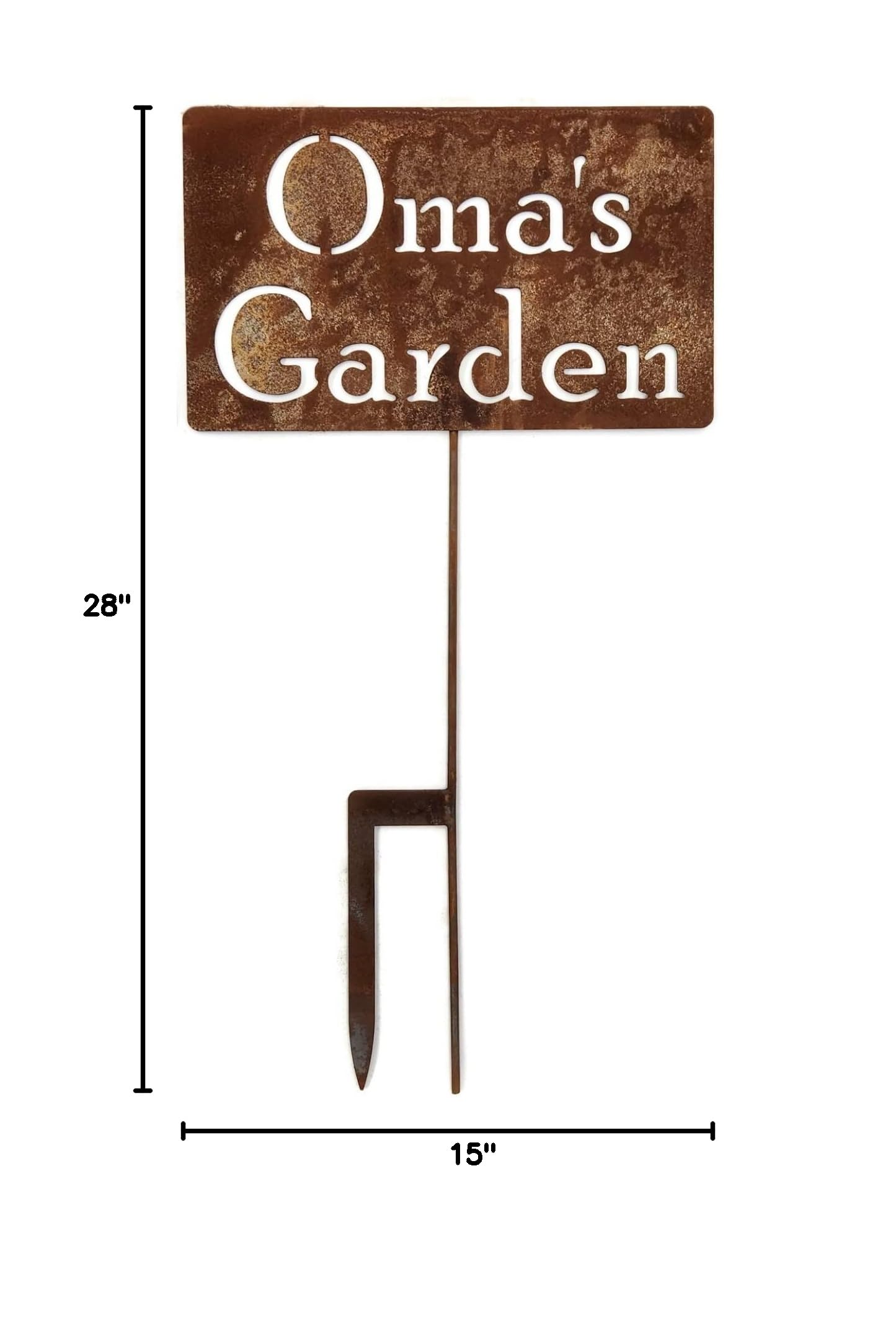 Personalized Family Name Garden Stake - 20 to 33 Inches Tall (Oma's Garden, Large 28