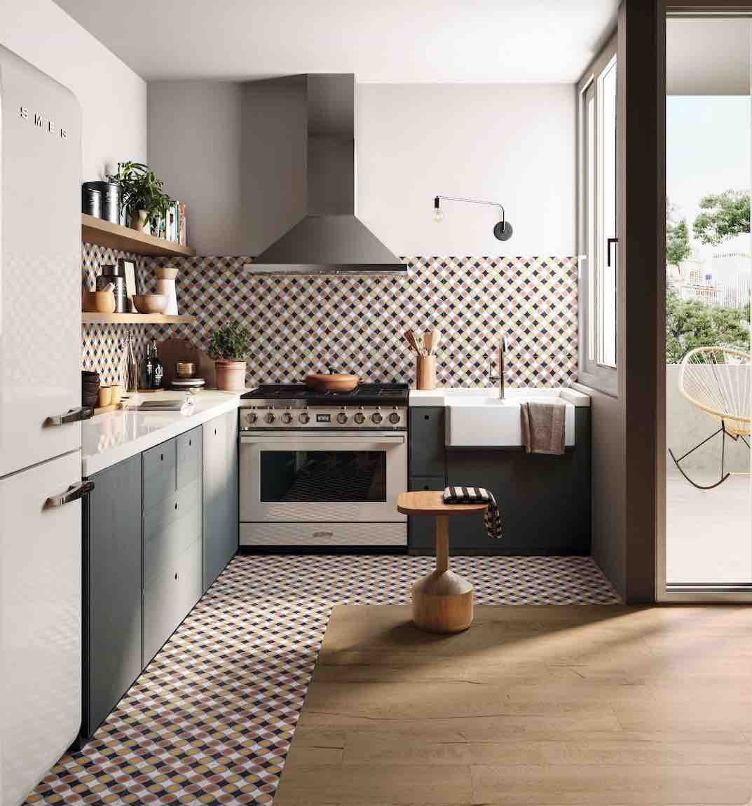 Modern Patterned Porcelain Tile Joy Earth 8x8 - Stylish Ceramic Floor & Wall Tiles for Kitchen, Bathroom, and Living Room Decor