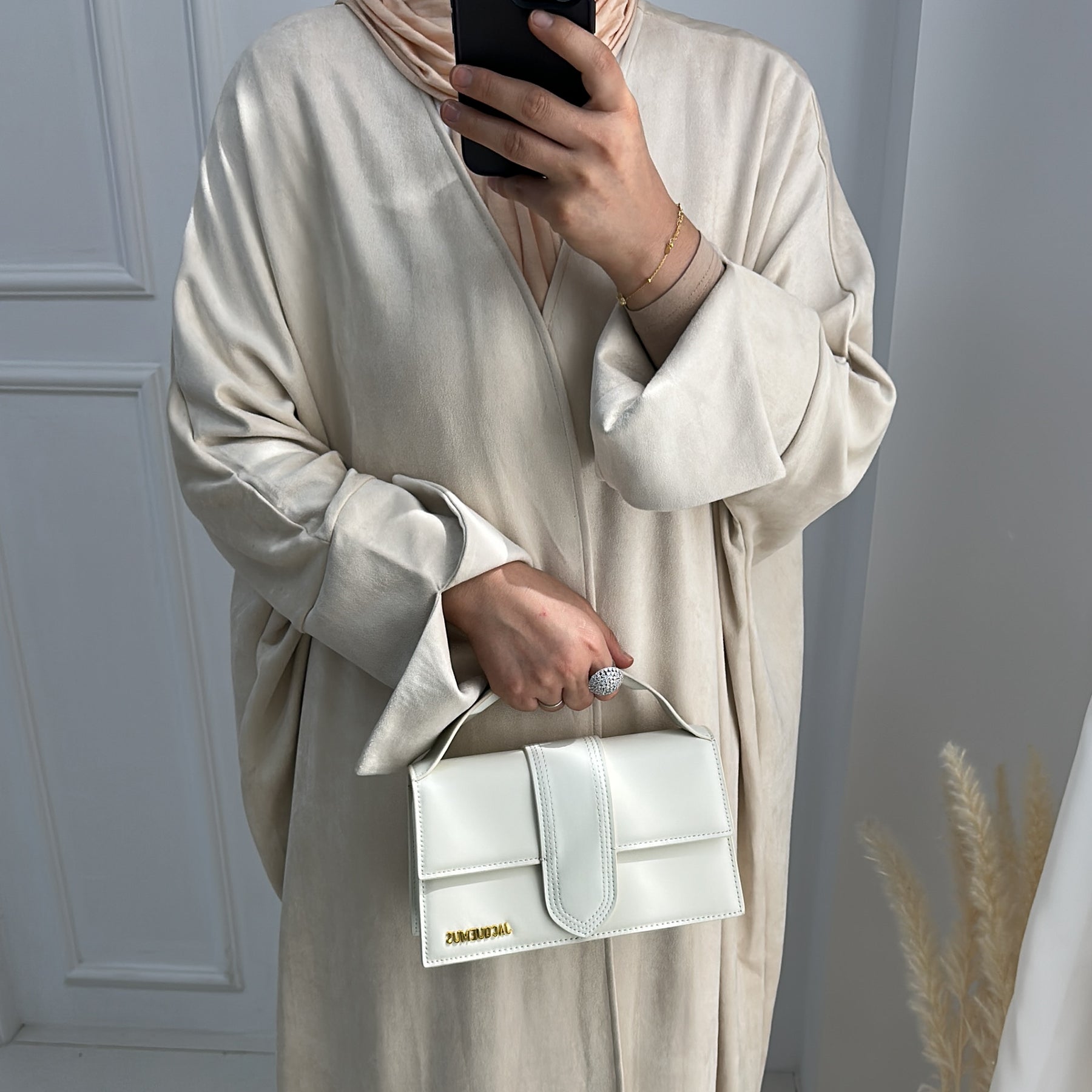 Ellie Suede Cold Weather Duster Coat for Women - Beige Long Trench Coat | Warm Winter Outerwear for Casual & Office Wear