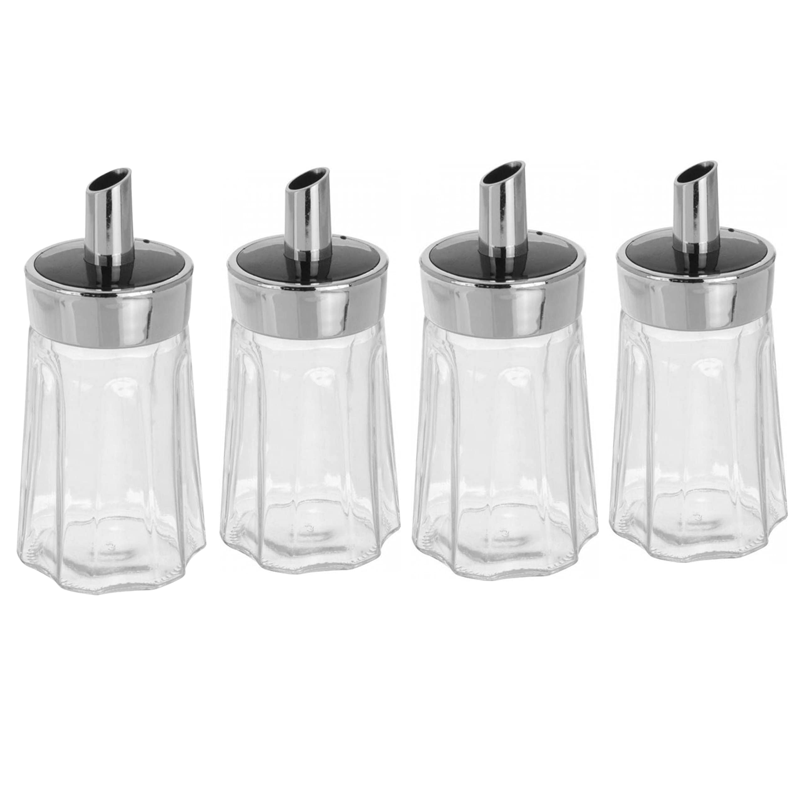 Vintage Glass Sugar Bowl Dispenser Set of 12 - Retro Sugar Pourer with Lid, Decanter for Coffee & Tea - Perfect for Cafe, Bistro, Restaurant & Home Kitchen Use