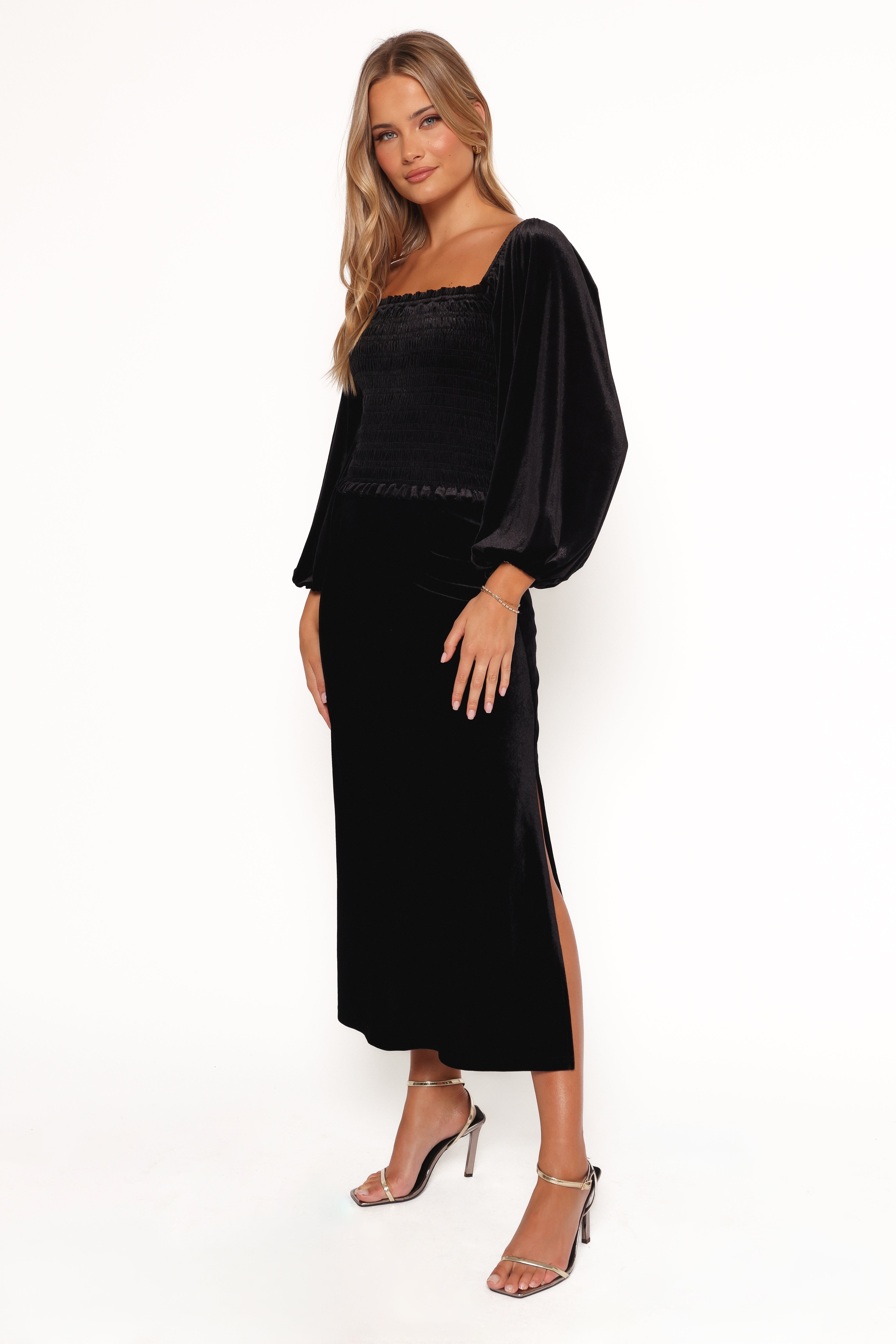 Luxury Fallen Velvet Top for Women - Elegant Black Blouse for Party, Dinner & Date Night | Soft & Comfortable Fashion Tops