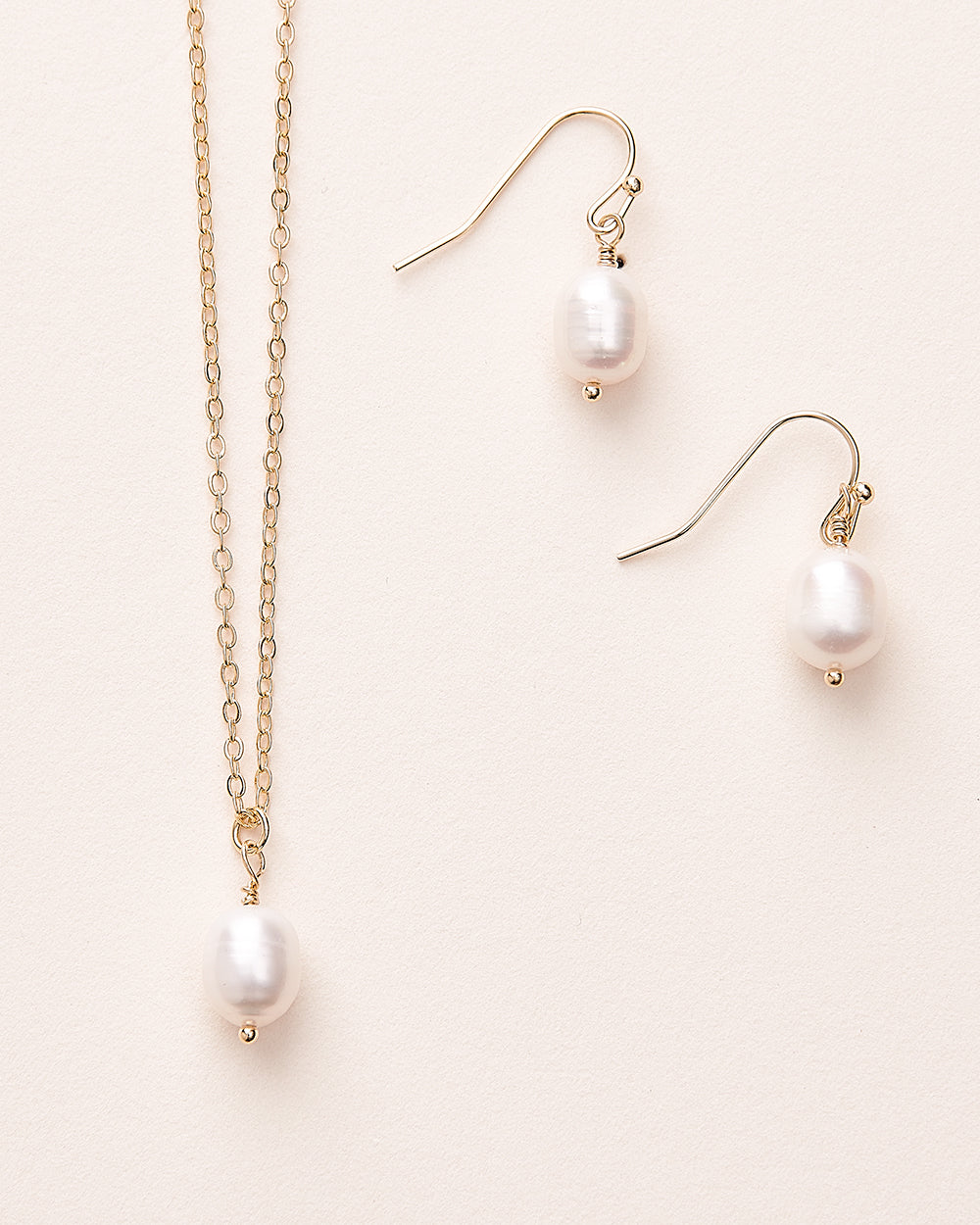 Elegant Simple Pearl Pendant Necklace Set - 18K Gold Plated Dainty Jewelry for Women - Perfect for Weddings, Anniversaries & Everyday Wear