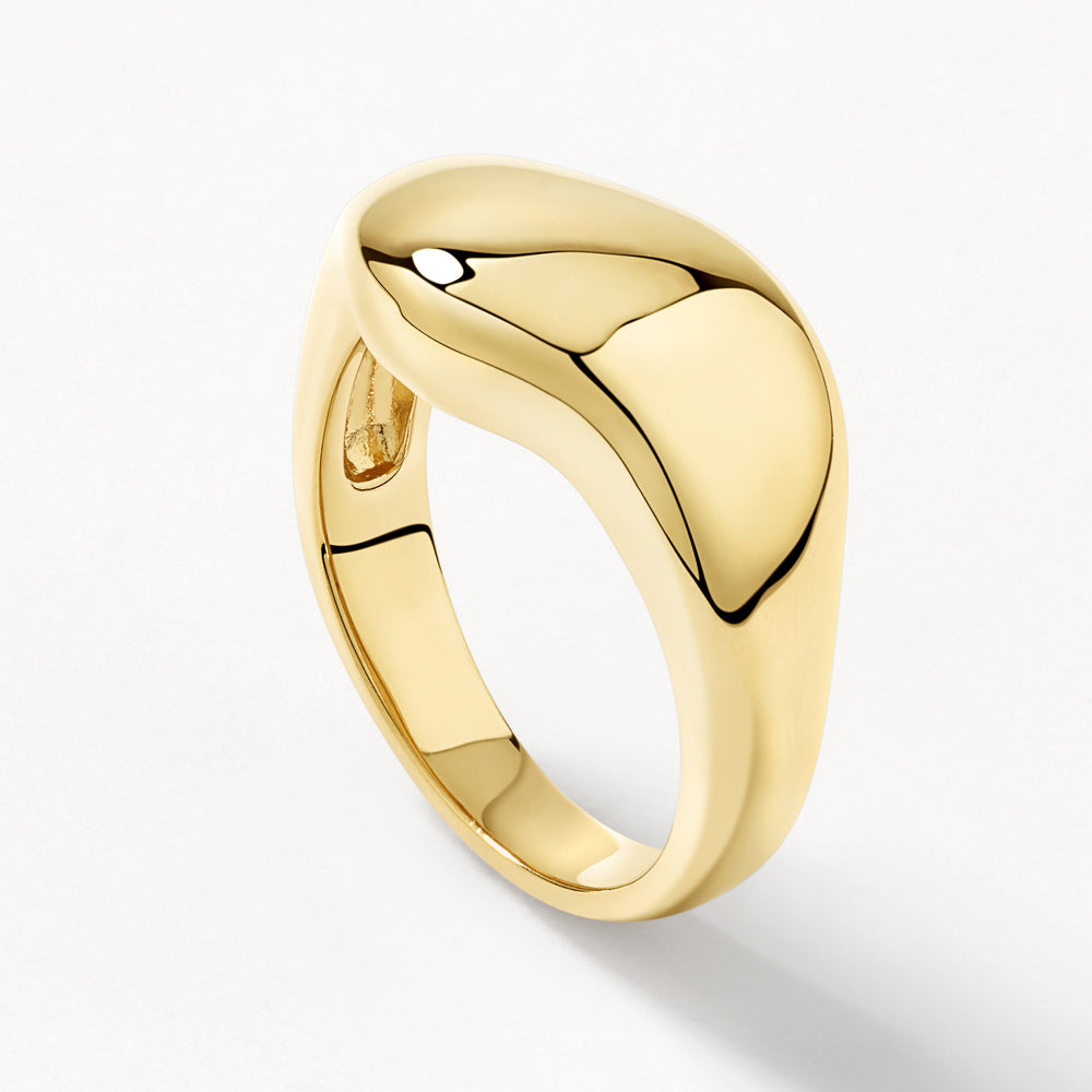 Organic Gold Dome Ring for Women - Minimalist Stackable Jewelry for Everyday Wear & Special Occasions