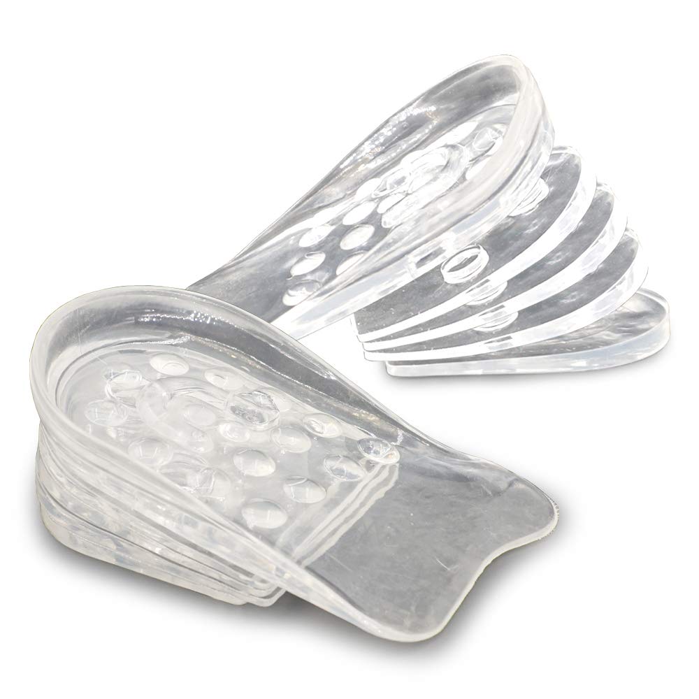 Dr.Foot Adjustable 5-Layer Height Increase Insoles for Men & Women - Silicone Heel Cushion & Gel Heel Lift Inserts for Leg Length Discrepancy - Perfect for Dress Shoes, Boots & Everyday Comfort
