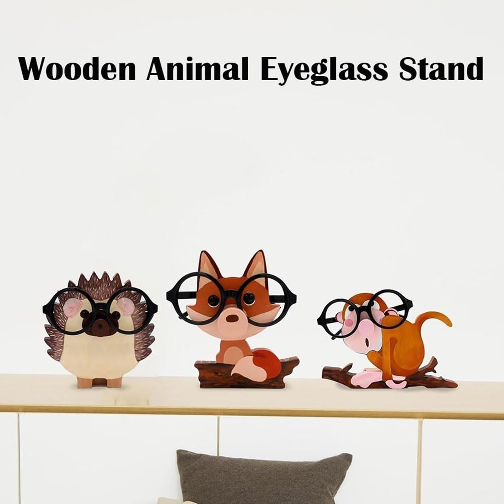 Creative Dachshund Glasses Holder - Handmade Owl Eyeglass Stand for Desk, Cute Animal Glasses Organizer for Home & Office - Perfect Gift for Glasses Wearers (Use on Nightstand, Dresser, or Workspace)