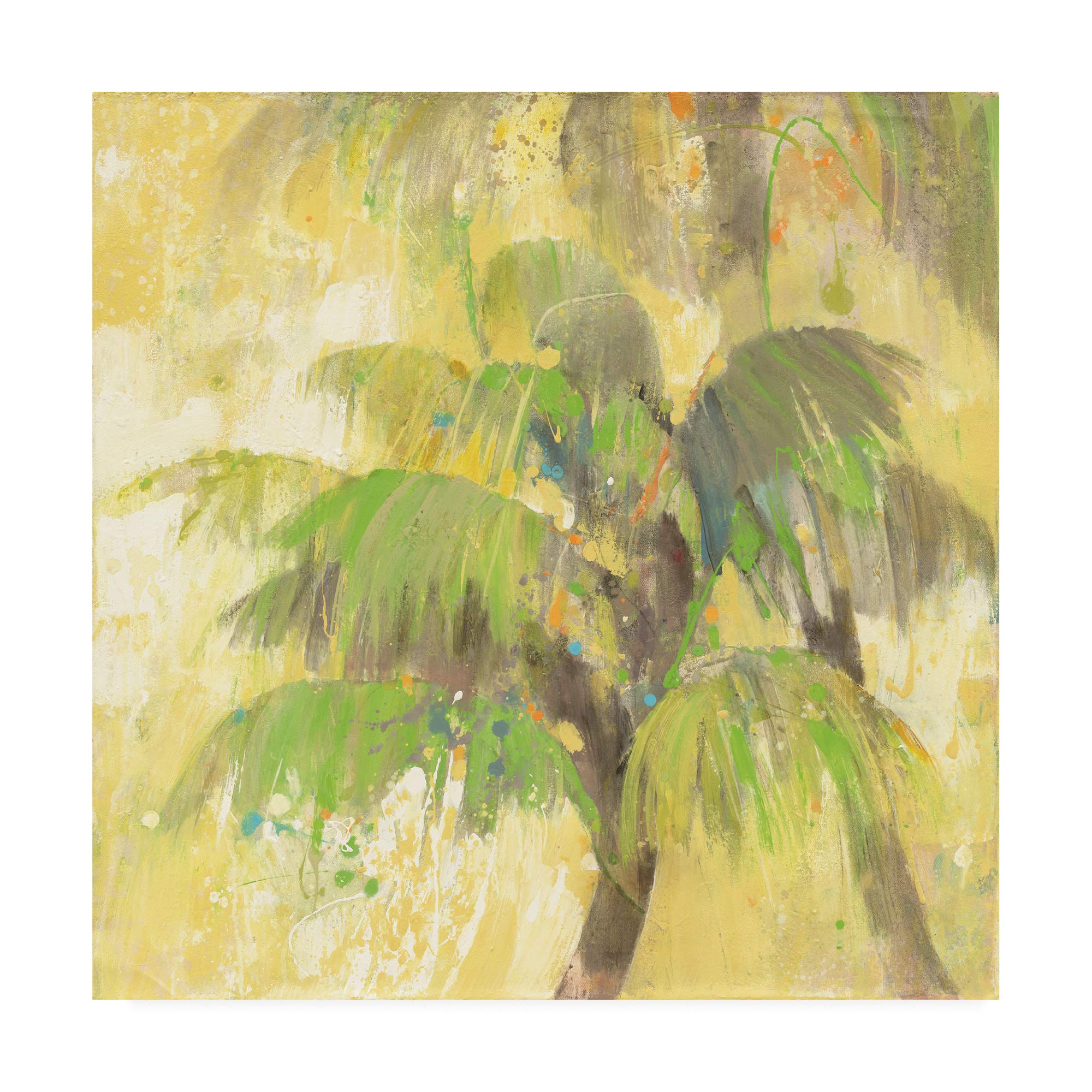 Trademark Fine Art 18x18 Breezy Palm II by Albena Hristova - Tropical Beach Wall Decor for Living Room, Bedroom & Office