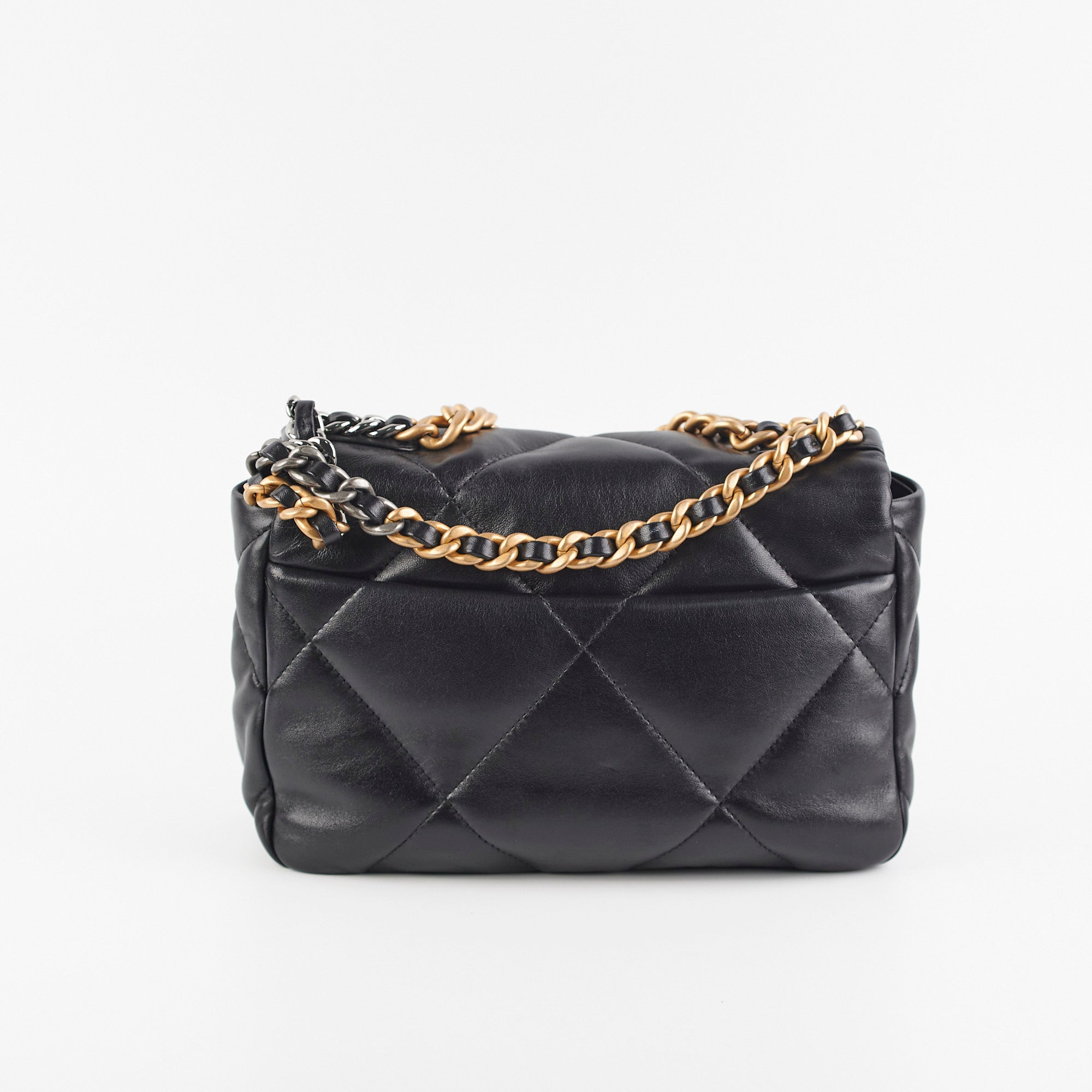 Chanel 19 Small Black Flap Bag - Luxury Quilted Leather Shoulder Bag for Women | Perfect for Evening Events, Date Nights & Special Occasions