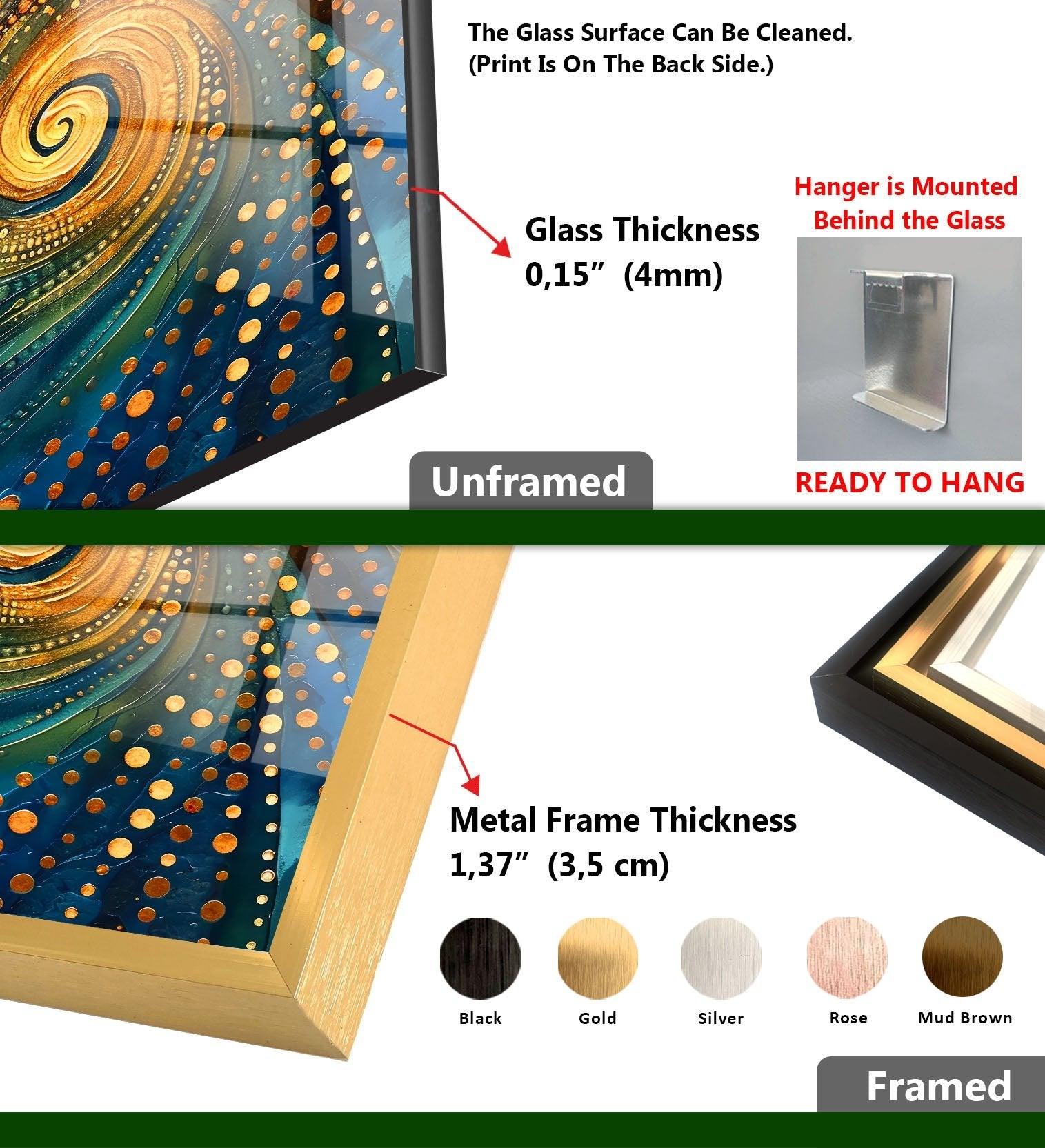 Abstract Spiral Fractal Glass Wall Art - Modern Home Decor for Living Room, Bedroom & Office - Handmade 3D Glass Sculpture for Unique Interior Design