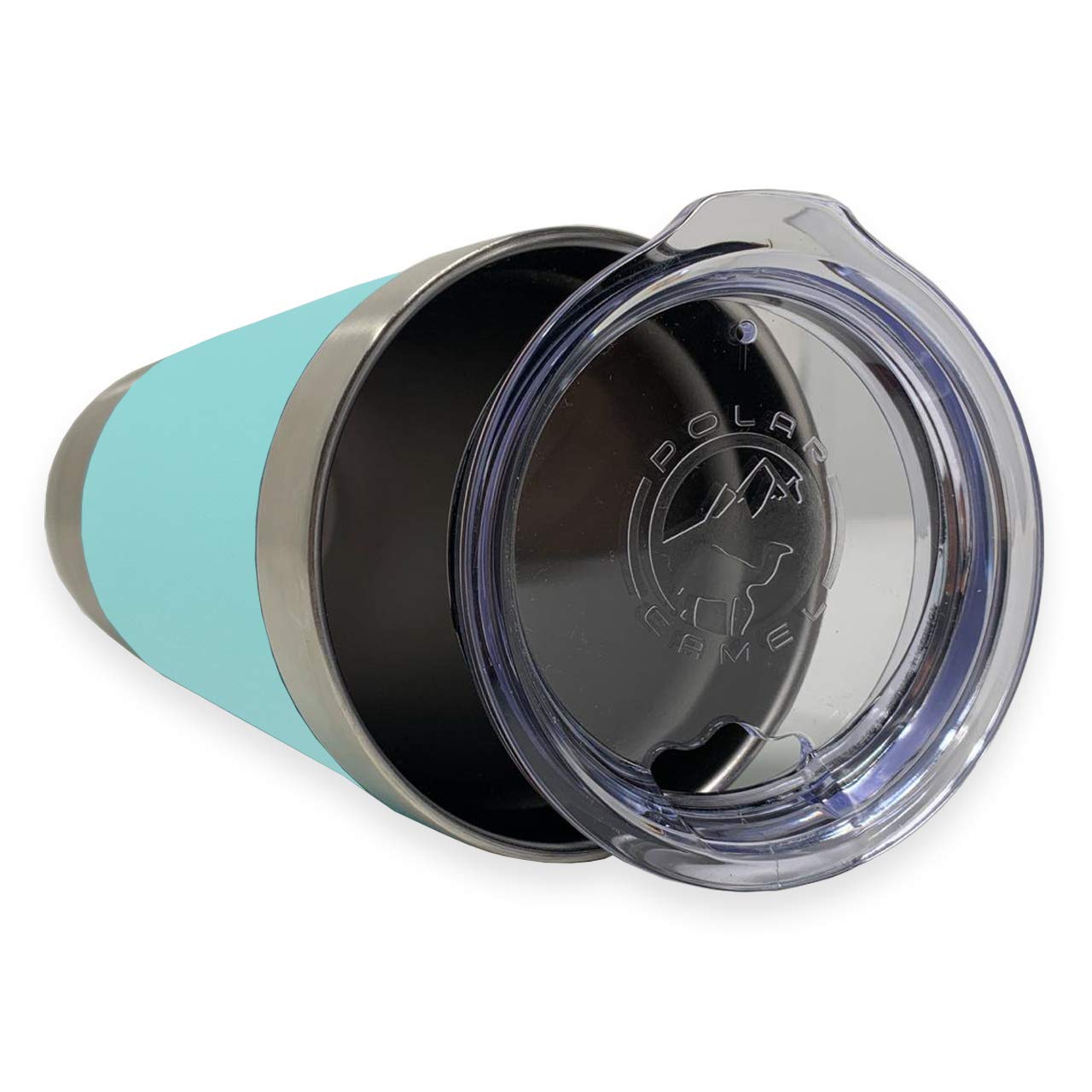 LaserGram 20oz Vacuum Insulated Stainless Steel Tumbler Mug with Silicone Grip - Personalized Engraving Cat with Butterfly Design - Leakproof Travel Coffee Cup for Office, Gym & Outdoor Activities (Teal)