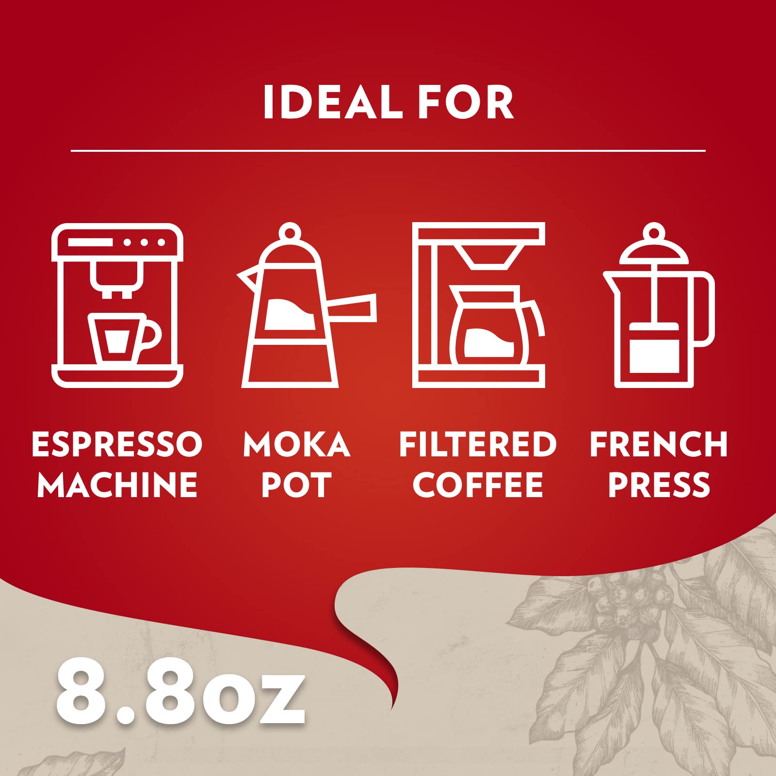 Lavazza Qualità Rossa Ground Coffee - Medium Roast Arabica & Robusta Blend (8.8 oz Brick, Pack of 20) | Perfect for Home Brewing, Office Use & Italian Coffee Lovers