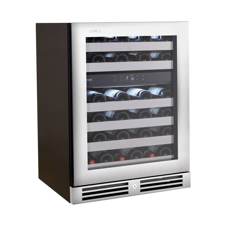 KN45WR 46 Bottle Wine Cooler Refrigerator - Dual Zone Temperature Control for Red & White Wine - Freestanding or Built-In Wine Chiller for Home, Bar, Restaurant & Party Use