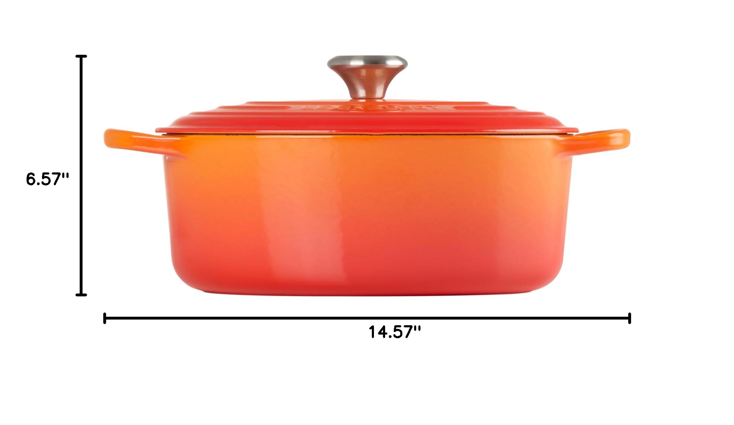 Le Creuset Signature Enameled Cast Iron Oval Dutch Oven 5 Quart - Flame Color | Premium Kitchen Cookware for Braising, Stewing & Baking | Perfect for Family Dinners & Entertaining