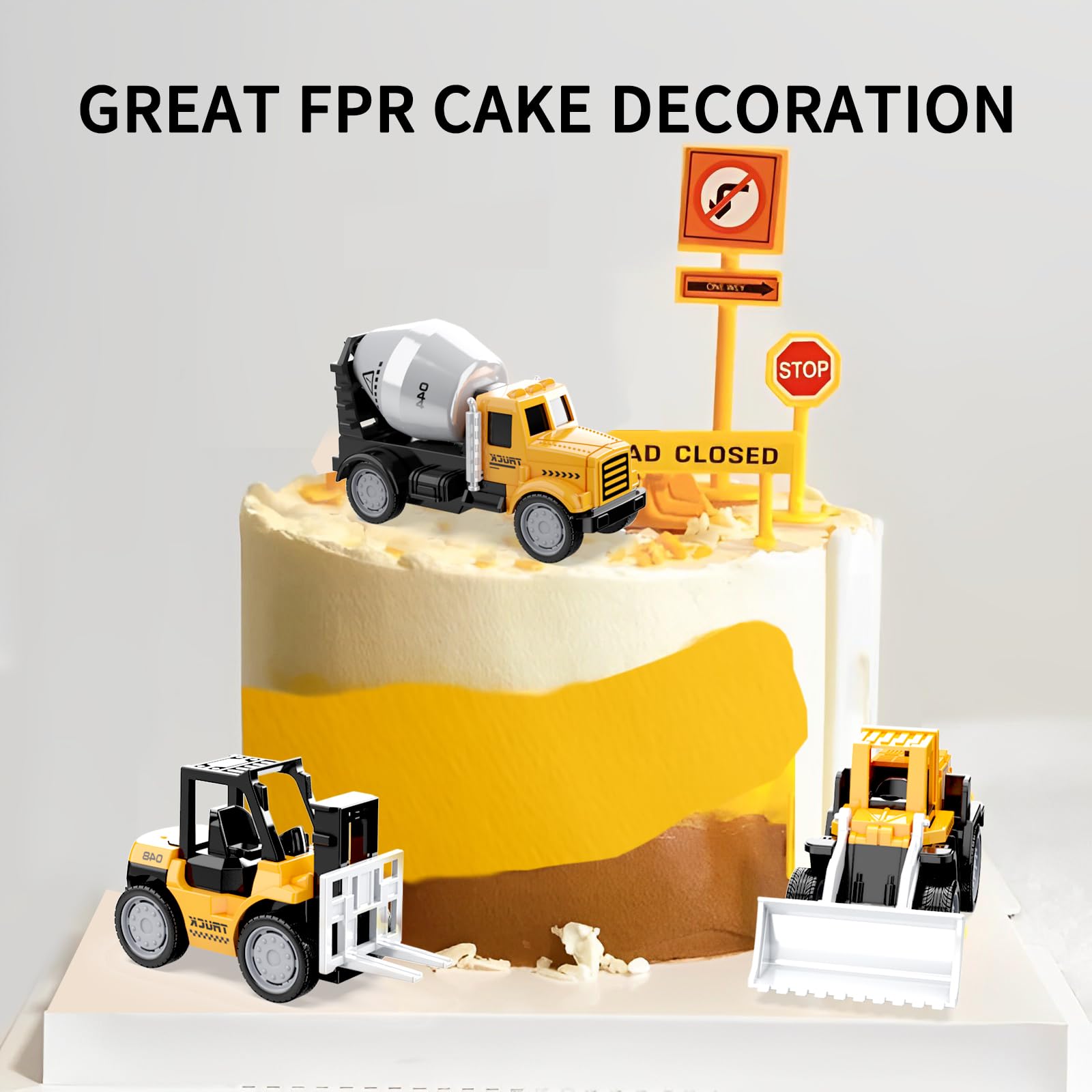 HONGTUO 8Pcs Mini Die-Cast Construction Vehicle Toys Set - Excavator, Mixer Truck, Bulldozer, Forklift & Dump Truck - Pull Back Action Cars for Toddlers & Kids (Boys & Girls) | Perfect for Pretend Play, Birthday Gifts & Early Learning Development