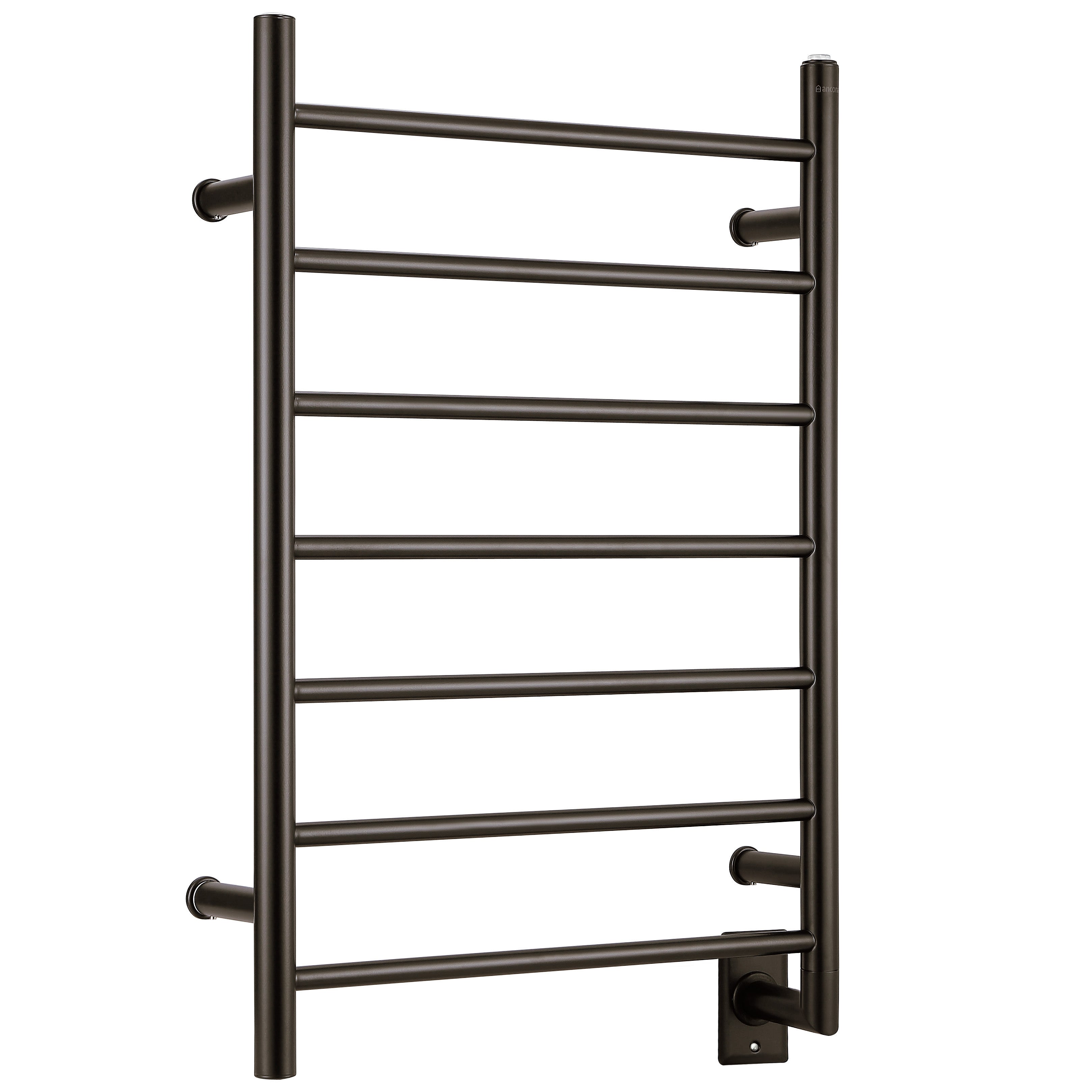 Oil Rubbed Bronze 7-Bar Hardwired Towel Warmer - Premium Bathroom Heated Towel Rack for Spa-Like Luxury - Perfect for Bathrooms, Master Suites & Guest Rooms