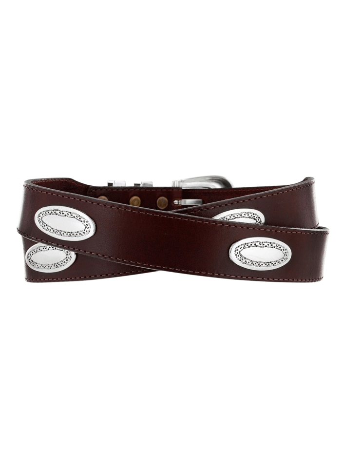 Brighton 39107 Men's Genuine Leather Tapered Belt with Ornamental Buckle - Brown - Perfect for Casual, Business & Formal Wear