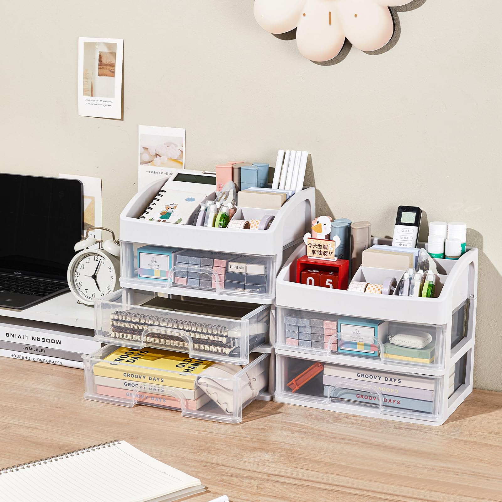 4-Drawer Desk Organizer for Office, School & Bathroom Storage