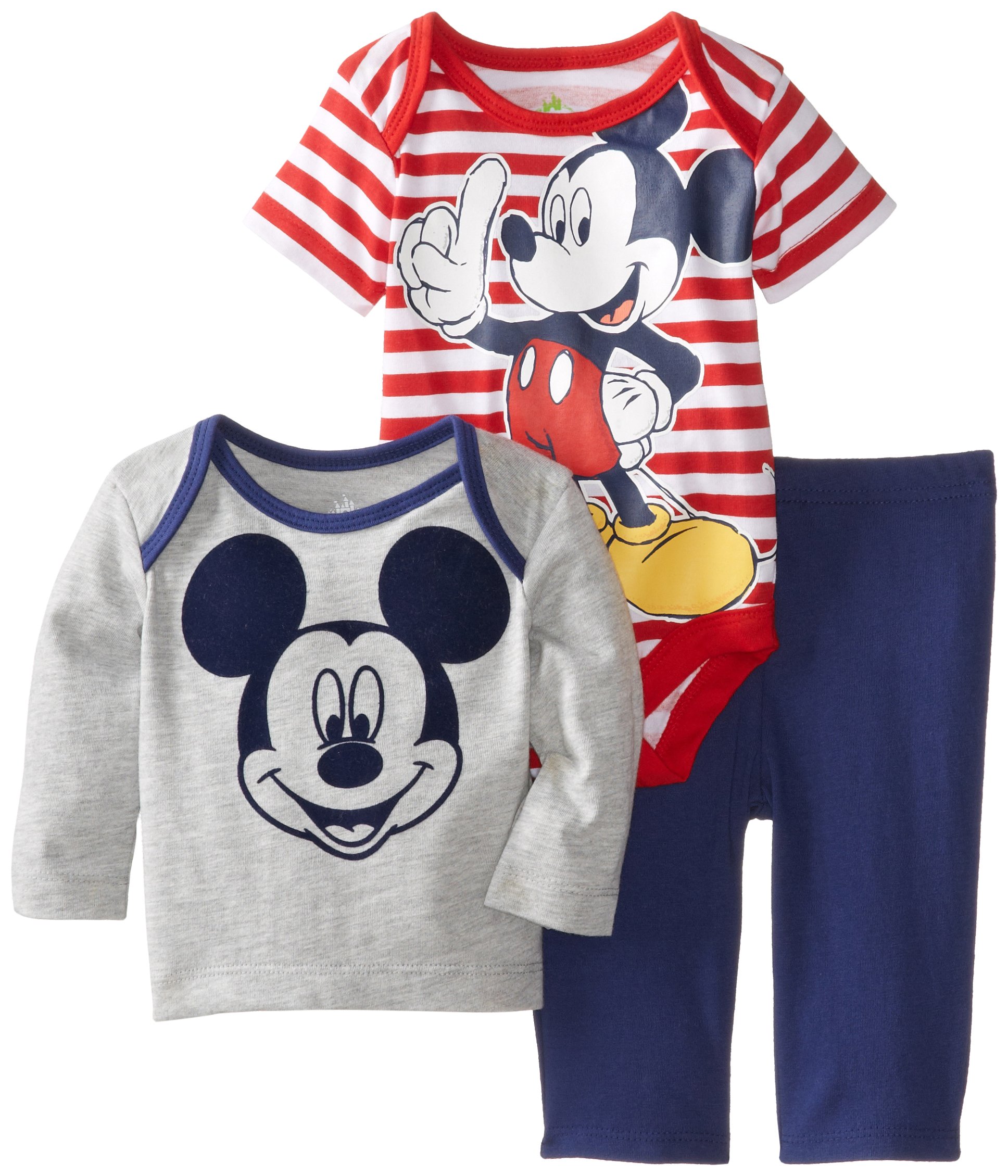 Disney Baby Boys' Mickey Mouse 3-Piece Pant Set - Soft Cotton Outfit for Toddlers - Perfect for Playtime, Daycare & Family Photos