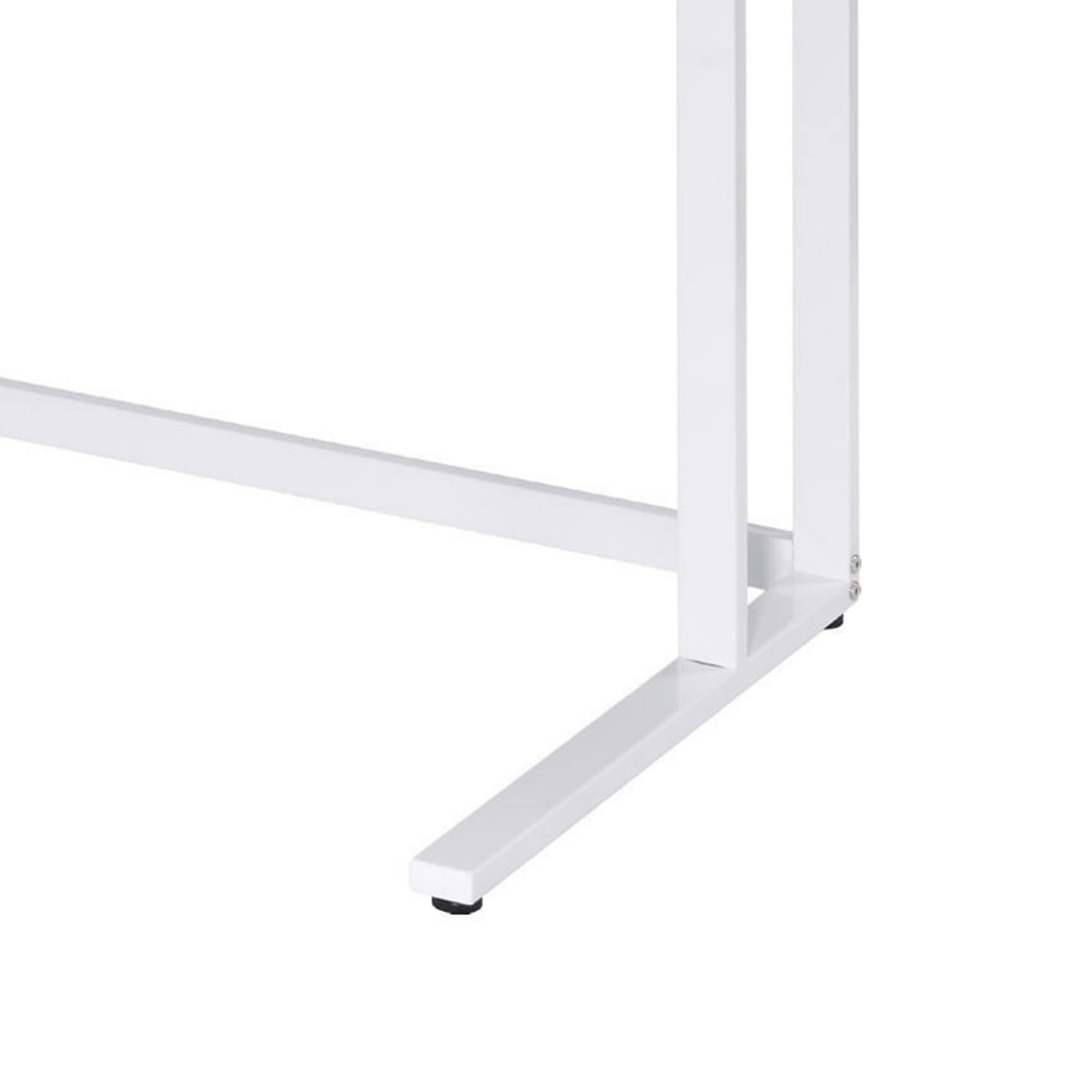 Benjara White and Brown Writing Desk with Wooden Top & Built-in USB Port | Home Office Desk for Small Spaces, Study & Work from Home