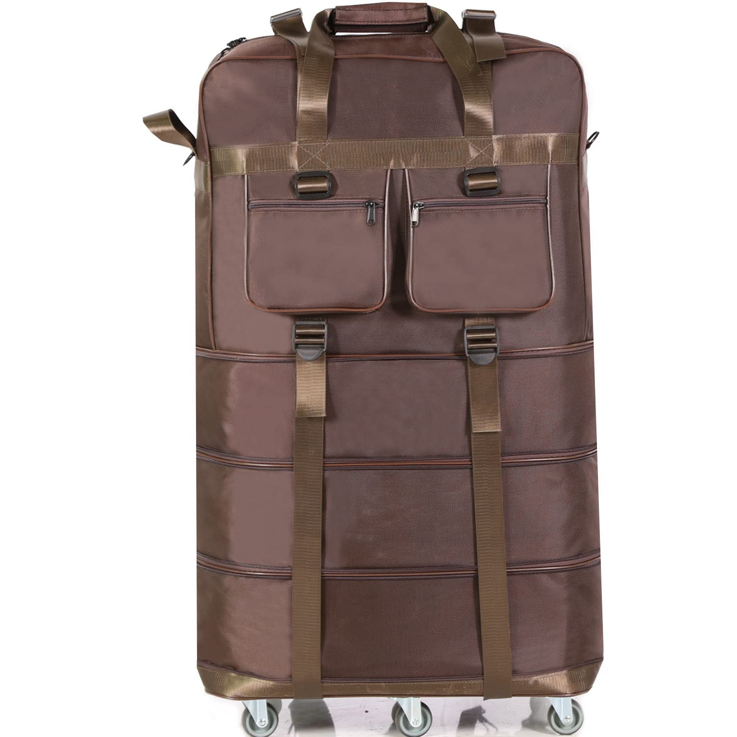 ELDA Expandable Foldable Rolling Duffle Bag with 6 TPR Silent Wheels - Lightweight Large Capacity Travel Suitcase for Men & Women - Perfect for Air Travel, Road Trips & Weekend Getaways