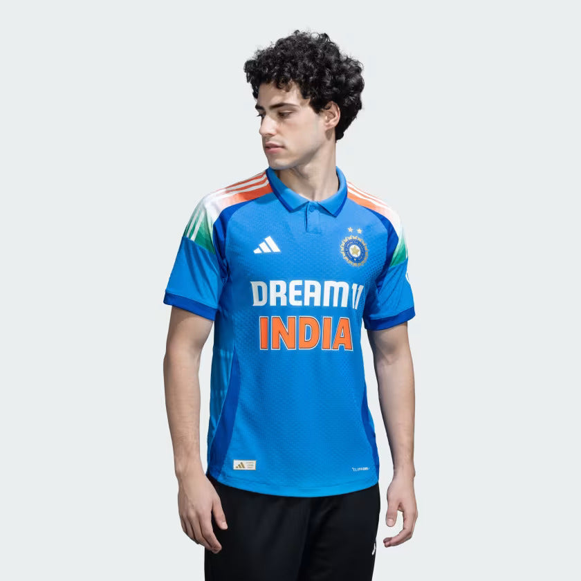 Adidas India Cricket ODI Player Jersey 2025 - True Blue Official Team Shirt for Men - Perfect for Cricket Matches, Fan Events & Sports Enthusiasts
