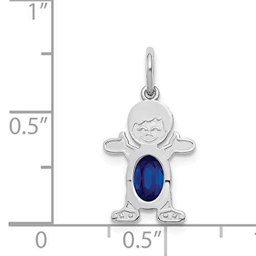 14K White Gold Oval Genuine Sapphire Pendant Necklace for Men - Perfect Gift for Birthday, Anniversary & Special Occasions