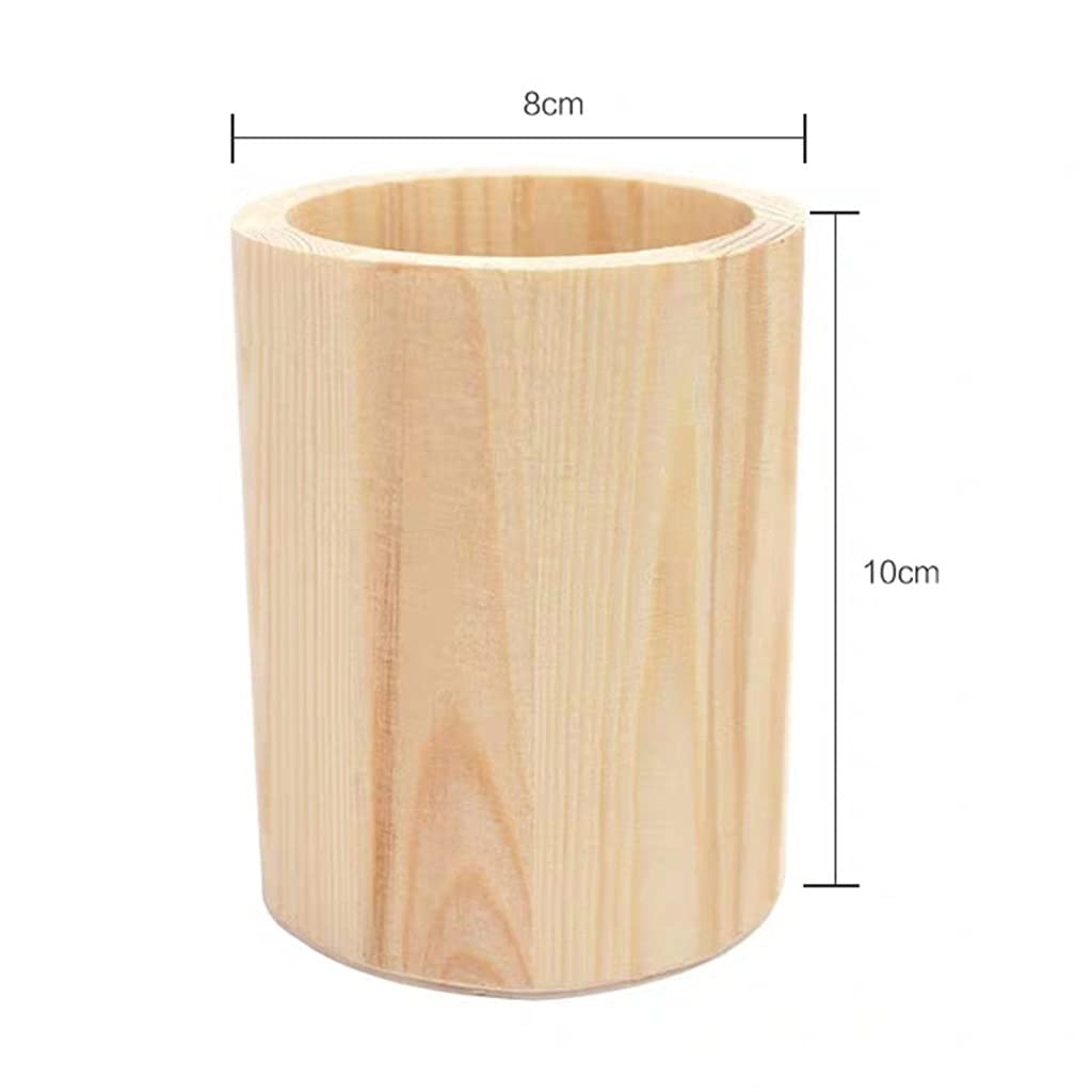 Premium Wooden Desktop Organizer - Pen Holder, Pencil Pot & Makeup Brush Storage Box for Home Office & Study Stationery Supplies | Perfect for Desk Organization, School Supplies & Beauty Tools Storage