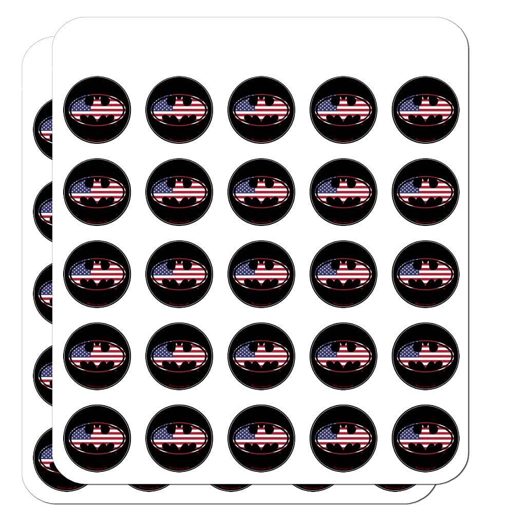 Batman USA American Flag Shield Logo Planner Stickers - Scrapbooking, Journaling, DIY Crafts, Bullet Journal Supplies for Fans & Collectors