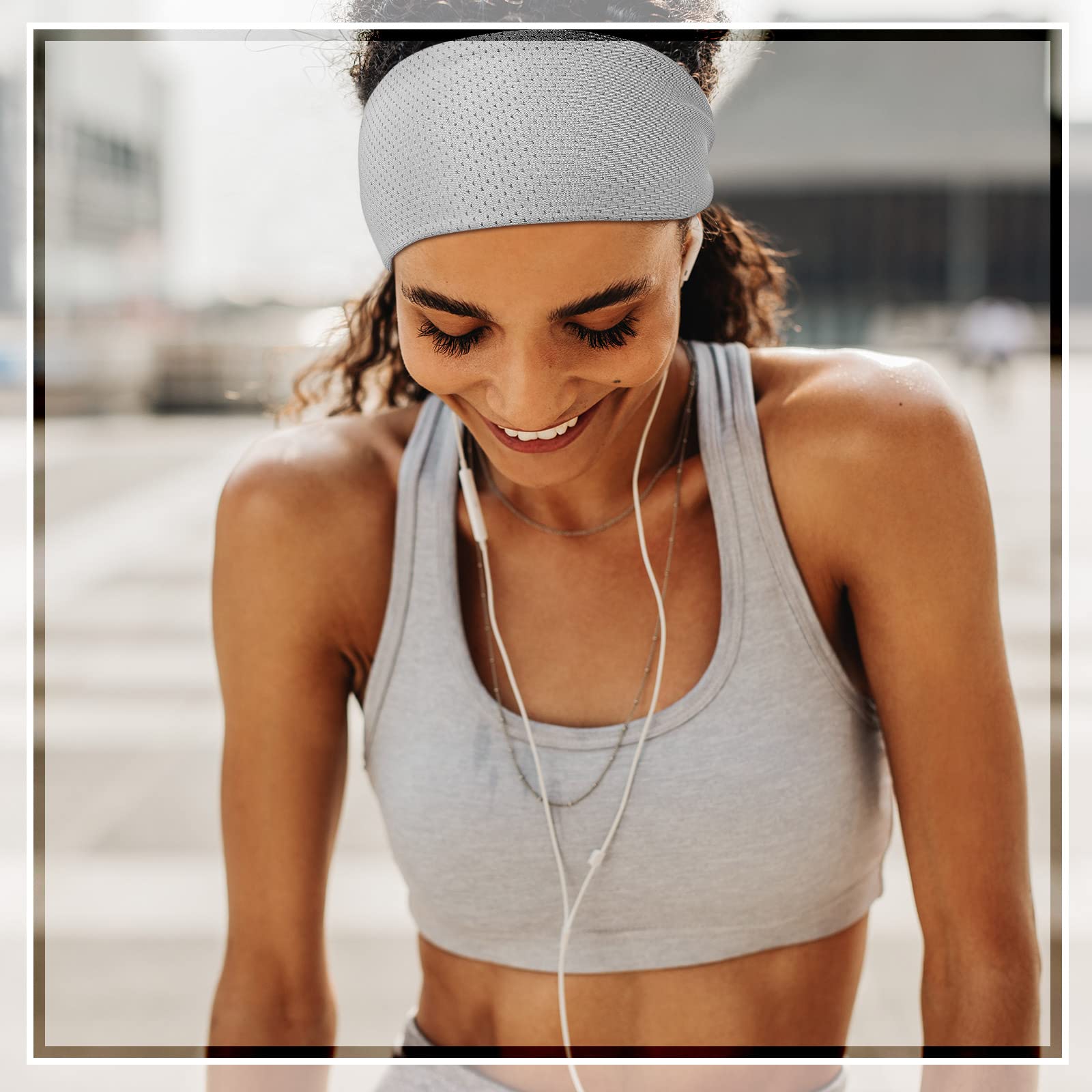 Yunlly 4 Pack Adjustable Sports Headbands for Women - Non-Slip Workout Sweatbands, Breathable Mesh Hair Bands for Running, Yoga, Soccer & Exercise - Perfect for Gym, Fitness & Active Lifestyle