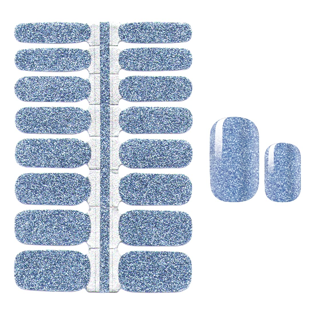 DANNEASY Glitter Nail Polish Strips - 5 Sheets Self-Adhesive Nail Stickers & Wraps with Nail File & Cuticle Stick | Long-Lasting Manicure Kit for Home, Salon & Party Nail Art
