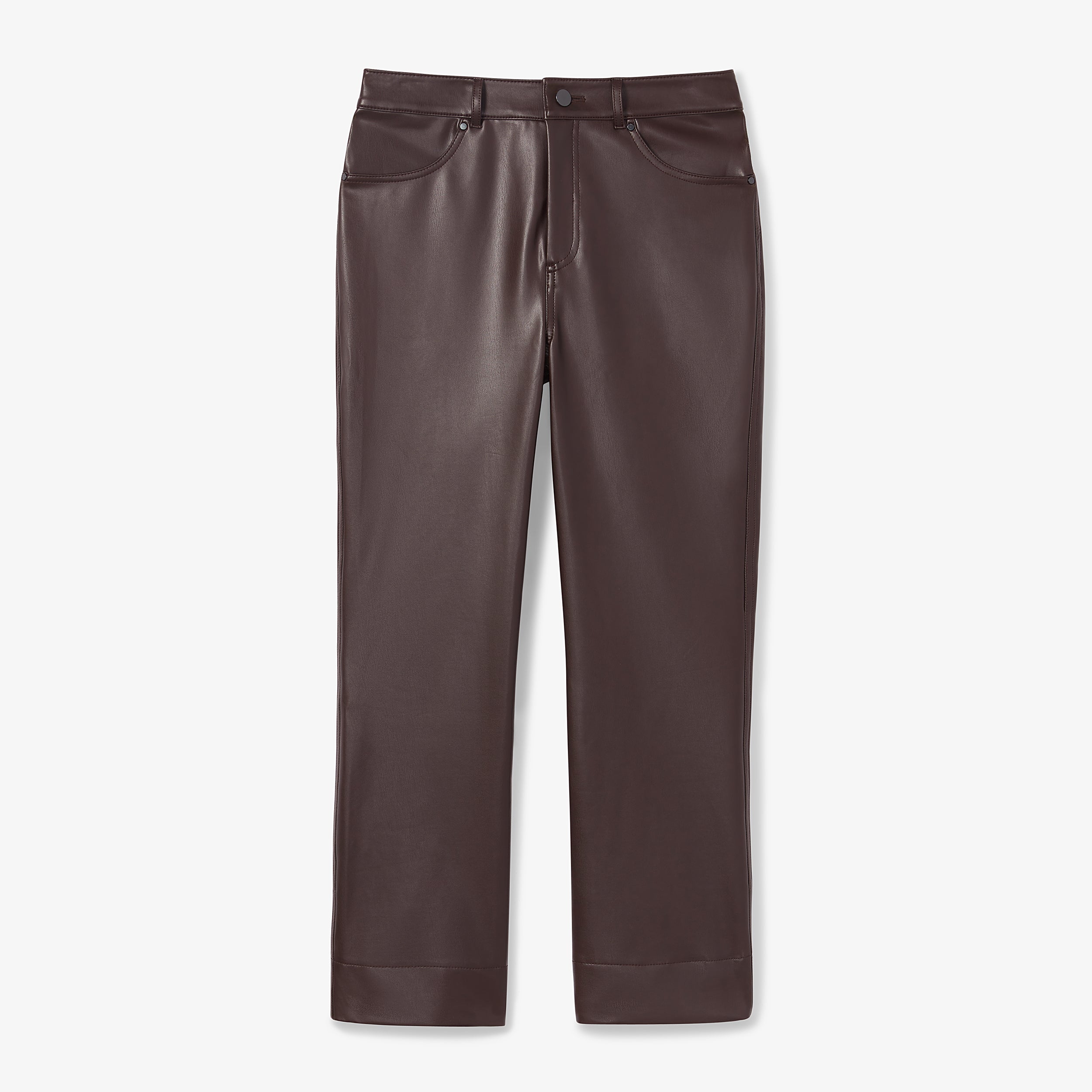 Archie Vegan Leather Pants in Brown | Stylish & Comfortable Vegan Leather Trousers for Women | Perfect for Casual Wear, Office & Night Out