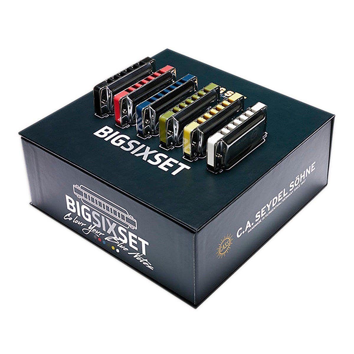 SEYDEL SET of 6 - BIG SIX BLUES Harmonicas Professional Diatonic Key of C for Beginners & Musicians - Perfect for Blues, Folk & Rock Music Practice, Performances & Gifts