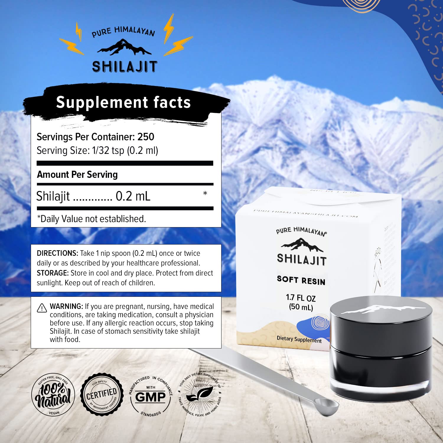 Pure Himalayan Shilajit Resin - Grade A Energy & Immune Booster with Fulvic Acid & 85+ Minerals | Natural Supplement for Men & Women (50ml/1.5 fl oz) | Supports Stamina, Focus & Overall Wellness for Active Lifestyles