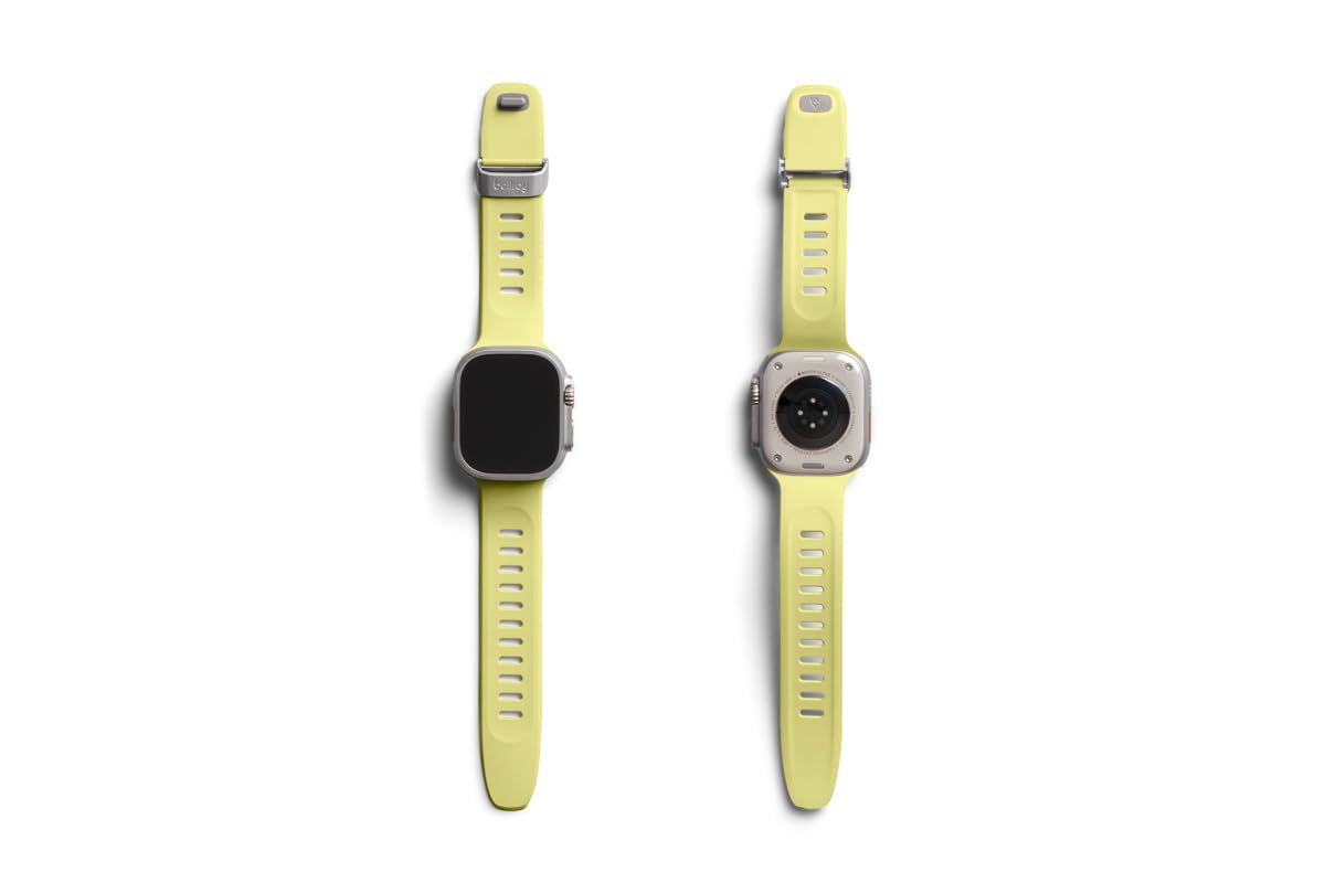Bellroy Venture Watch Strap Large - Premium Leather Apple Watch Band Compatible with 42mm 49mm Series 1-9 & Ultra | Citrus Color | Perfect for Outdoor Adventures, Workouts & Everyday Wear
