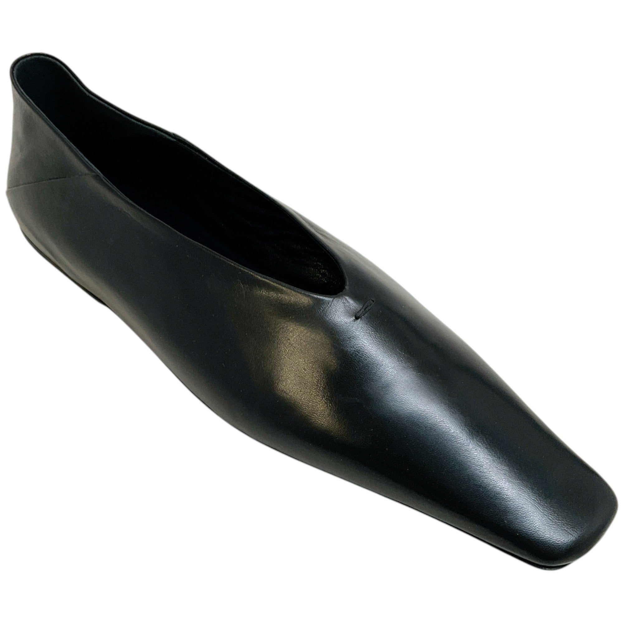 Jil Sander Women's Black Leather Tripon Ballet Flats - Comfortable & Stylish Pointed Toe Shoes for Work, Office & Casual Wear