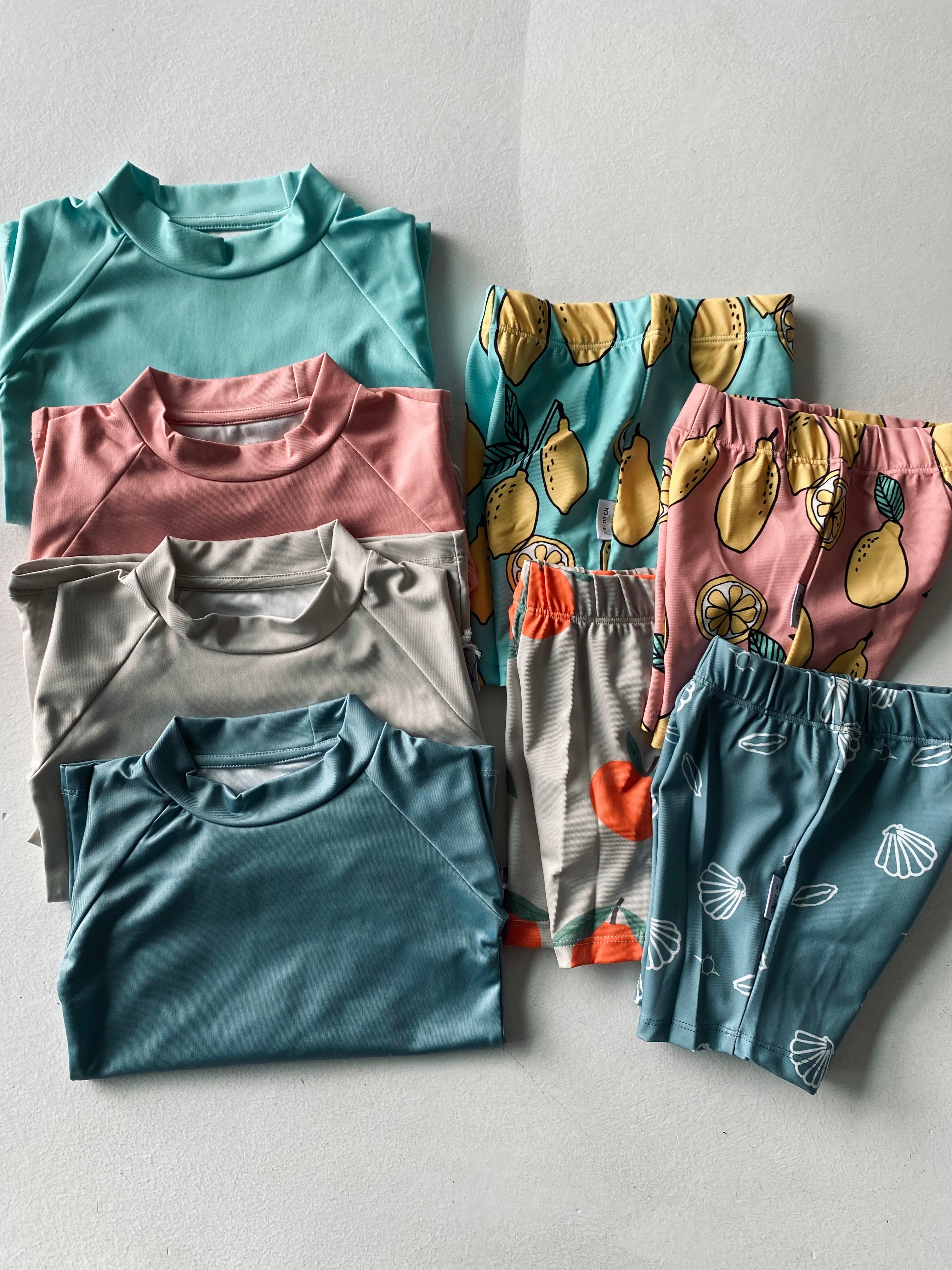 Kids Long Sleeve T-Shirt and Shorts Swimsuit Set for Ages 3-9 - Perfect for Beach, Pool, and Summer Playtime