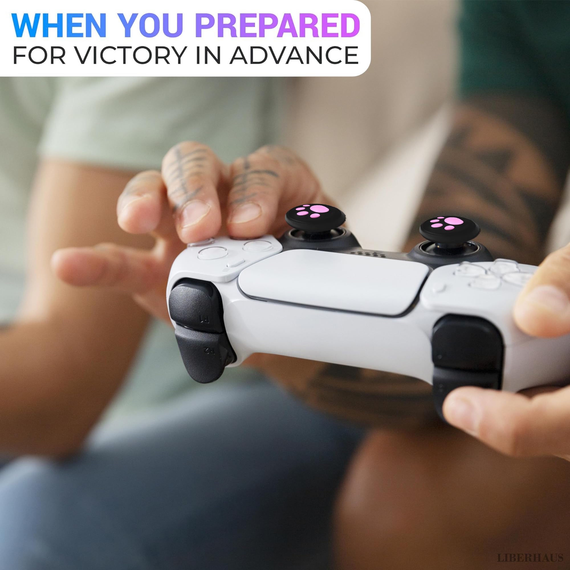 4PCS Pink Cat Paw Thumbstick Grips for PS5, PS4, PS3, Xbox, Nintendo Switch & Steam Deck - Anti-Slip Silicone Joystick Caps - Cute Gaming Controller Accessories for Enhanced Grip & Comfort During Long Gaming Sessions