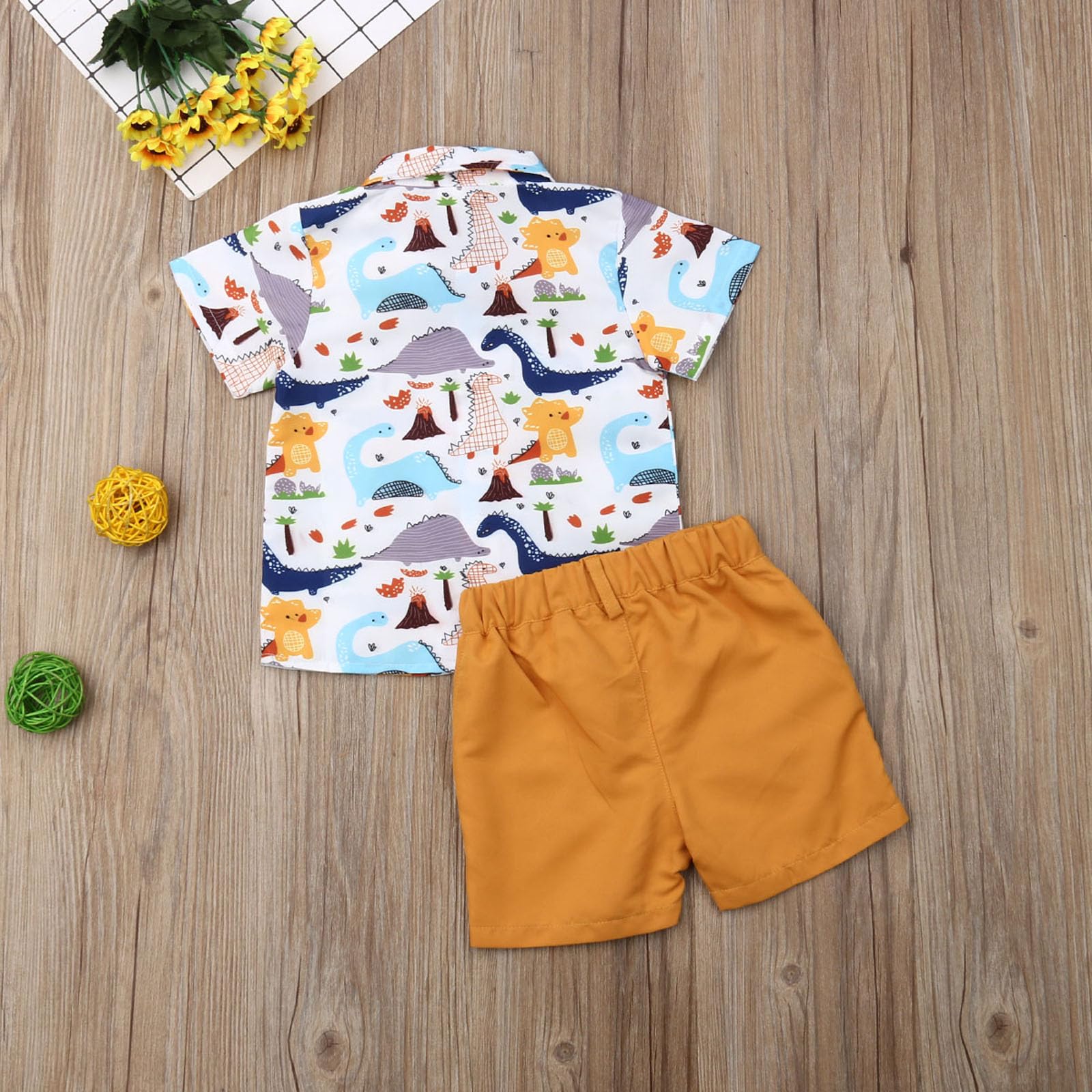 Toddler Boys Summer Suit - Animal Print Shirt & Shorts for Playdates