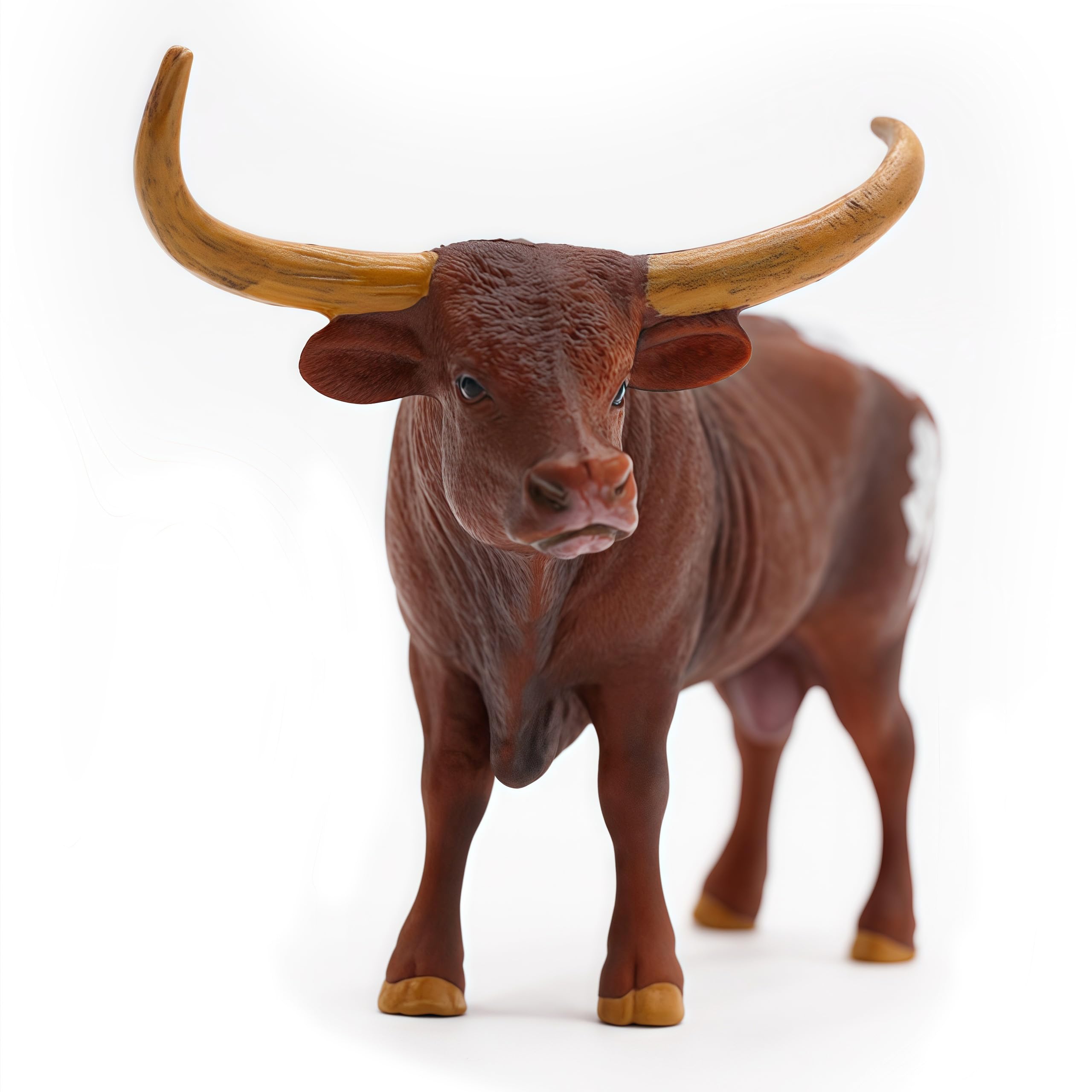 Gemini & Genius Realistic Farm Animal Toys - 6 Inch Hand-Painted Longhorn Cow Action Figure, Durable Farm Toys for Kids, Perfect Gift for Boys & Girls | Great for Playtime, Educational Learning & Farm-Themed Collections