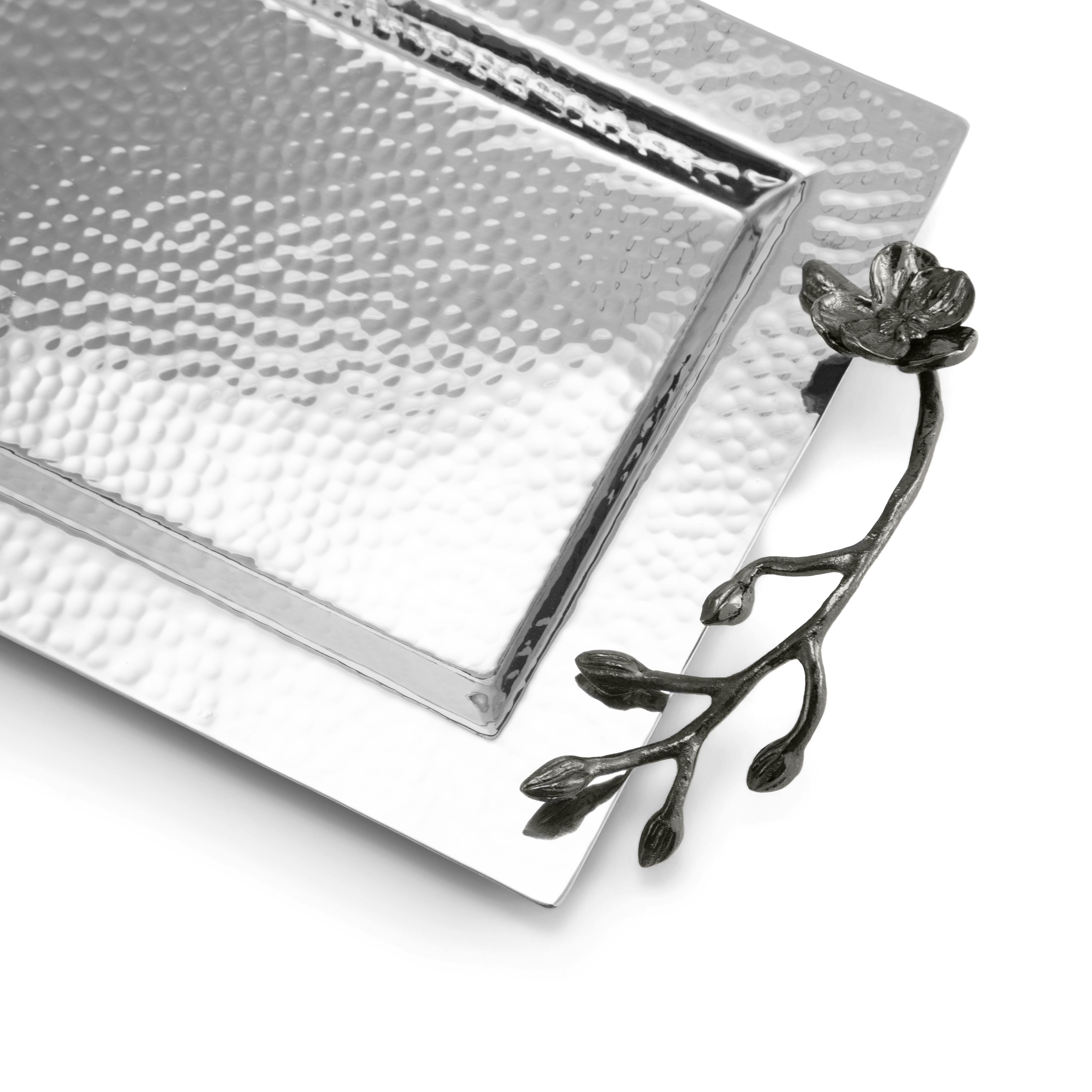 Black Orchid Vanity Tray - Elegant Jewelry Organizer for Dresser, Bathroom & Nightstand - Perfect for Rings, Earrings & Small Accessories