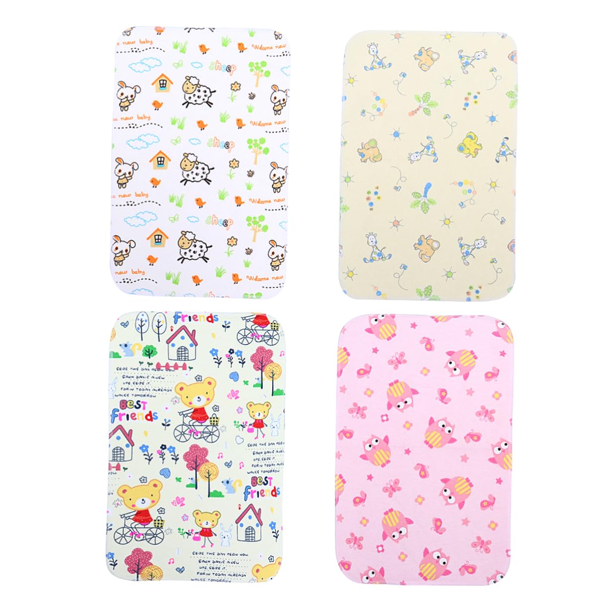 Totority 8-Pack Waterproof Washable Changing Pad Covers - Soft Mattress Pad Protector for Baby Diaper Changing, Travel & Home Use