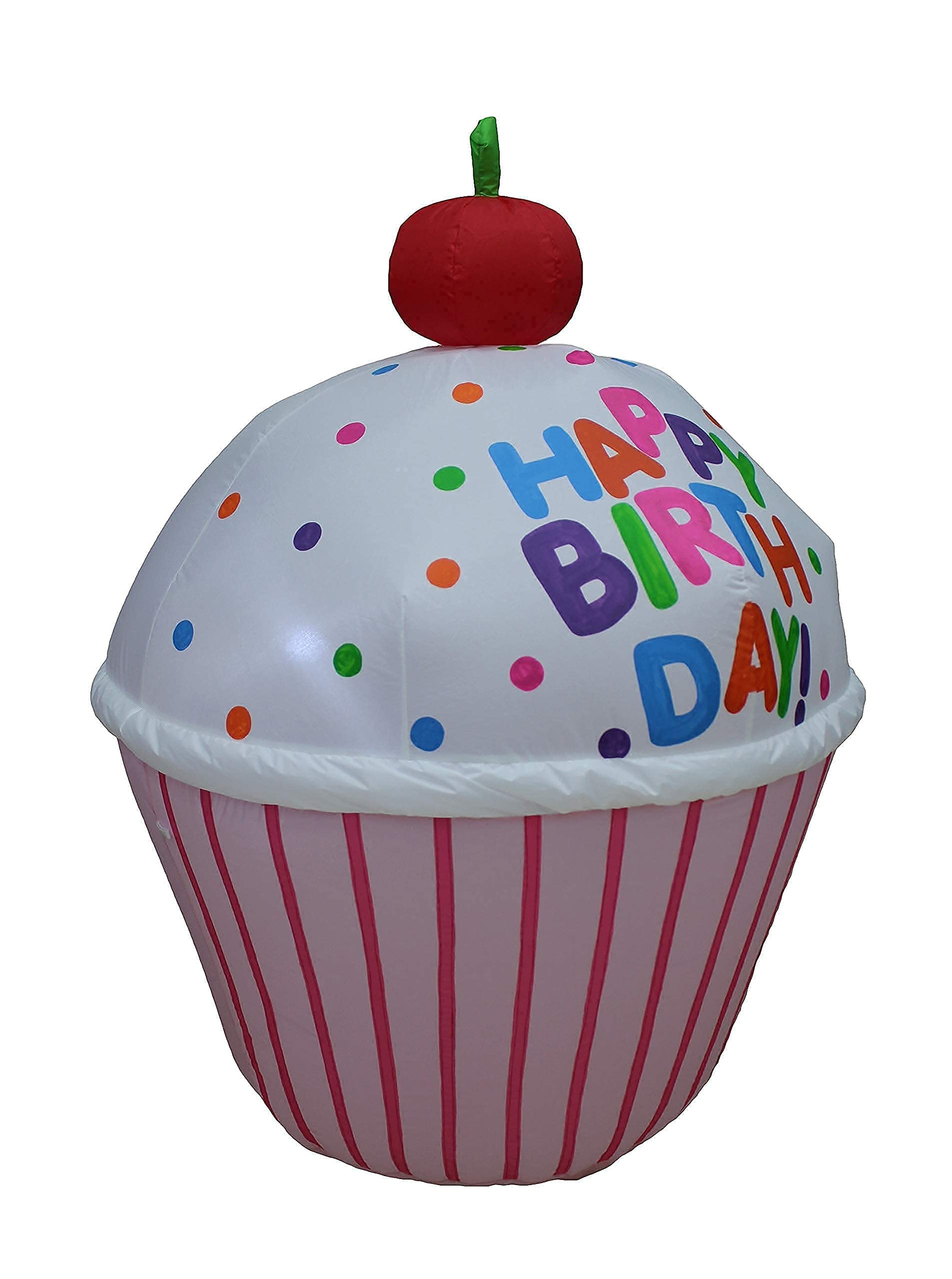 3-Piece Happy Birthday Inflatable Cupcakes Decorations Set - 4ft Tall Light-Up Party Blowups for Indoor & Outdoor Celebrations | Perfect for Birthday Parties, Backyard Events, and Festive Home Decor