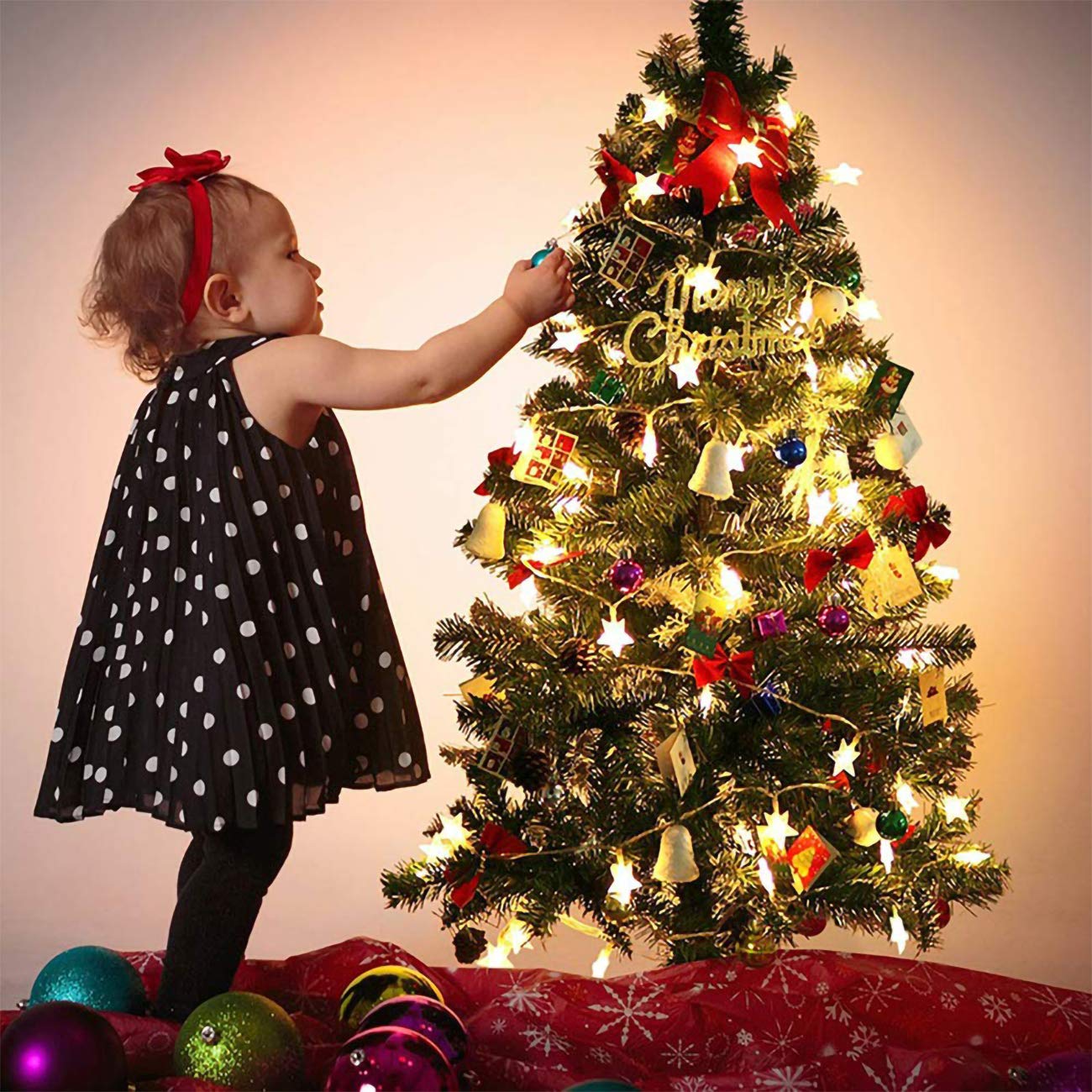 Adispotg Star Fairy Lights - 20ft 40 LED Battery Operated String Lights with 2 Lighting Modes, Waterproof for Indoor & Outdoor Decor - Perfect for Bedroom, Wedding, Party, Christmas Tree, Garden, Patio, and Holiday Decorations