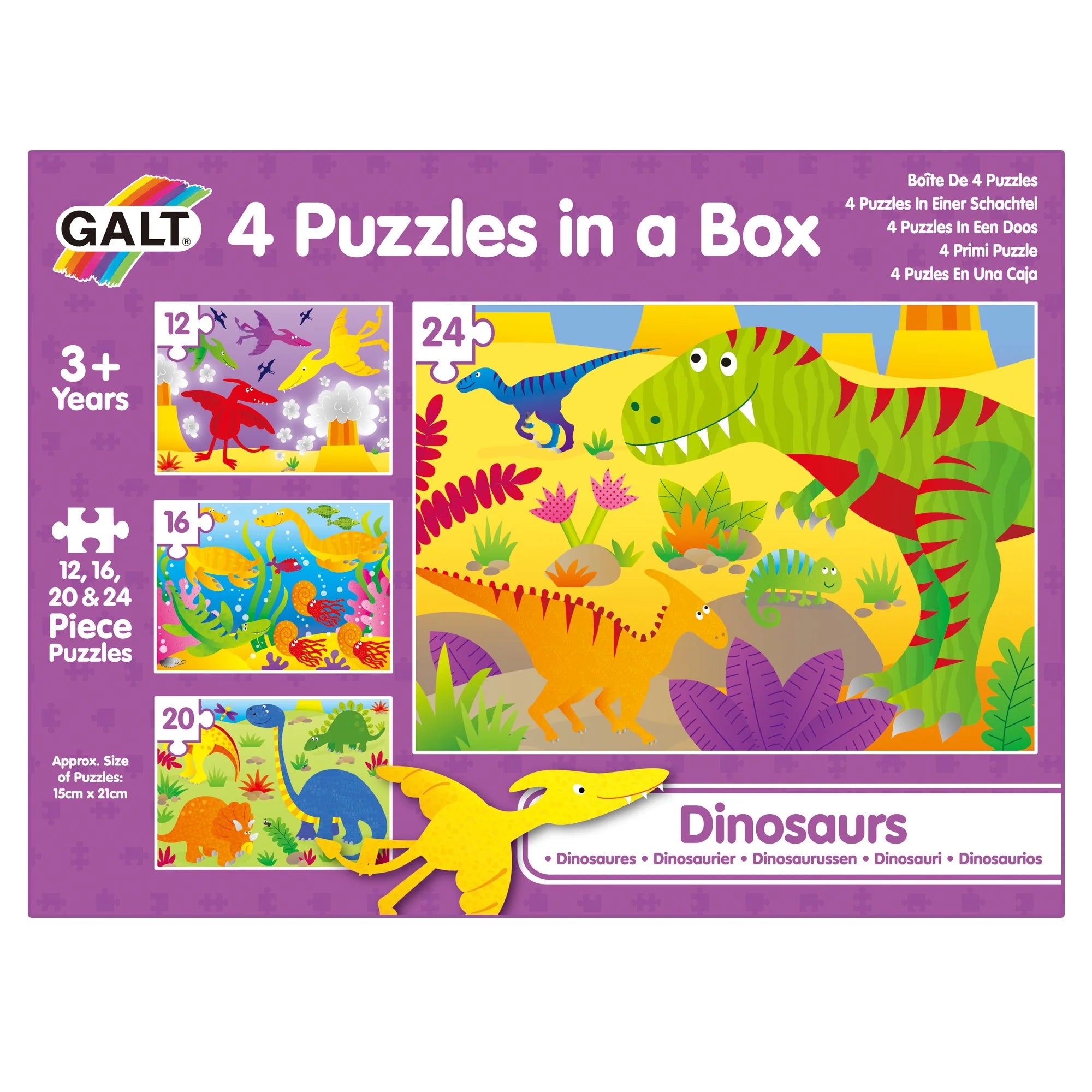 Dinosaur Puzzle Set - 4 in 1 Jigsaw Puzzles for Kids | Fun Learning Toys for Children | Perfect for Birthday Gifts & Classroom Activities