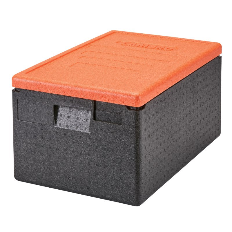 Cambro EPP180CLSW363 Cam GoBox Top Loader Food Carrier with Orange Color Lid - Perfect for Catering, Food Delivery, and Outdoor Events