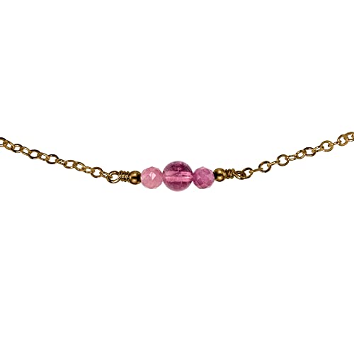 Elegant Pink Tourmaline Bronze Choker Necklace - Perfect for Weddings, Date Nights & Special Occasions