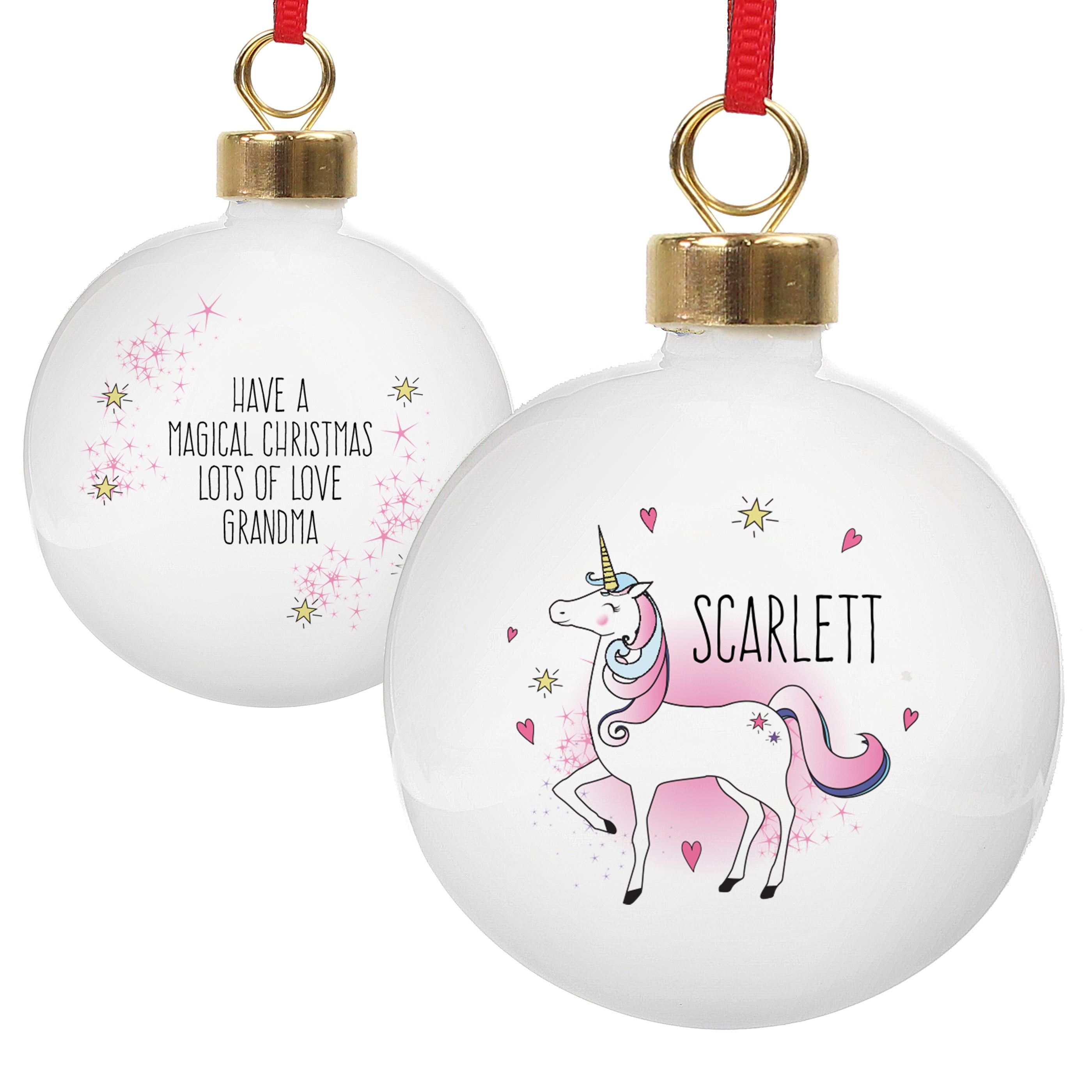 Personalized Unicorn Christmas Ornament - Custom Name Holiday Decor for Tree, Gift & Festive Home Decoration | Perfect for Xmas, Parties & DIY Crafts