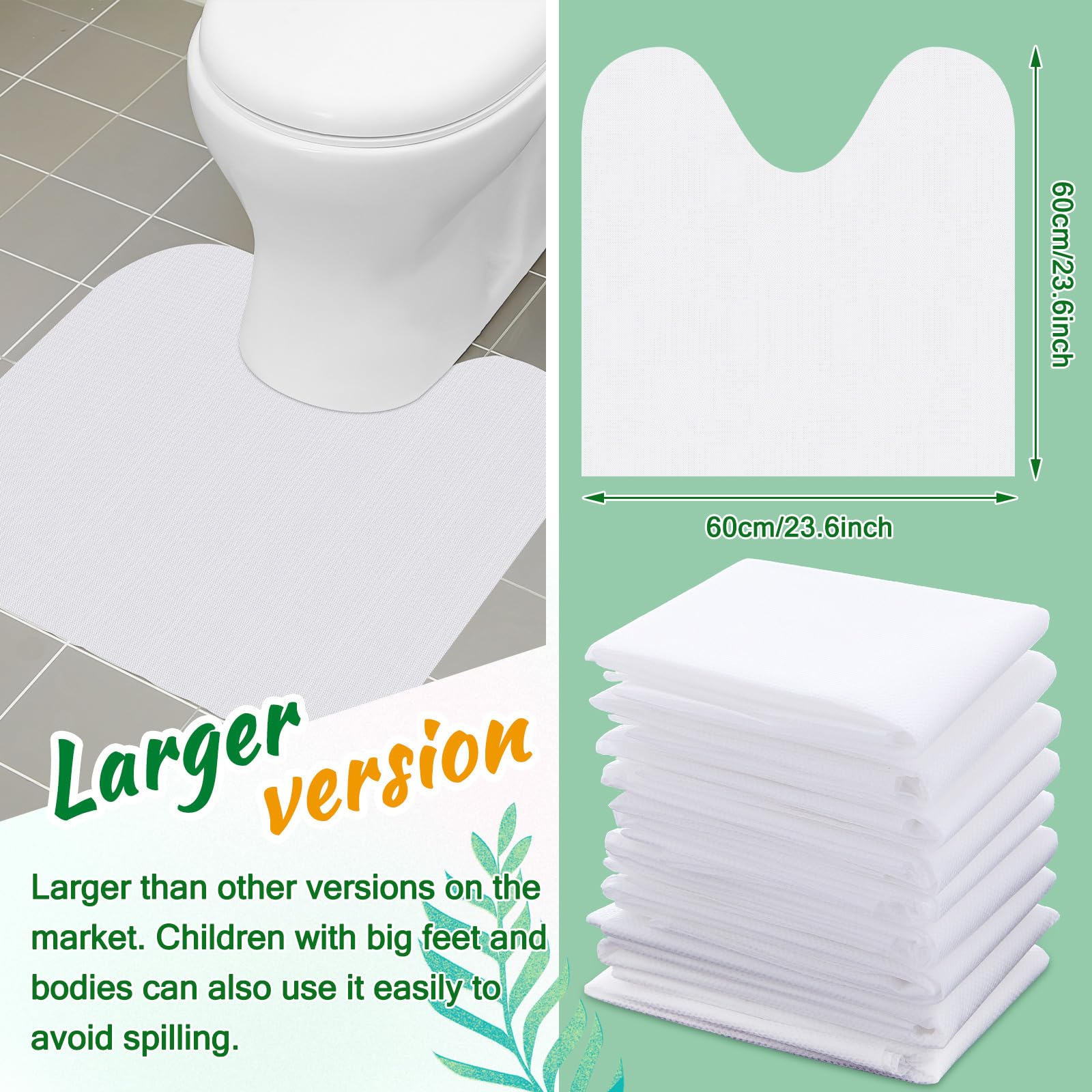 25-Pack Disposable Toilet Floor Mats 24