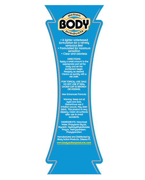 Body Action Ultra Glide Water Based Personal Lubricant - 2.2 oz (65ml) Long Lasting & Hypoallergenic - Perfect for Couples, Massage & Sensual Intimacy